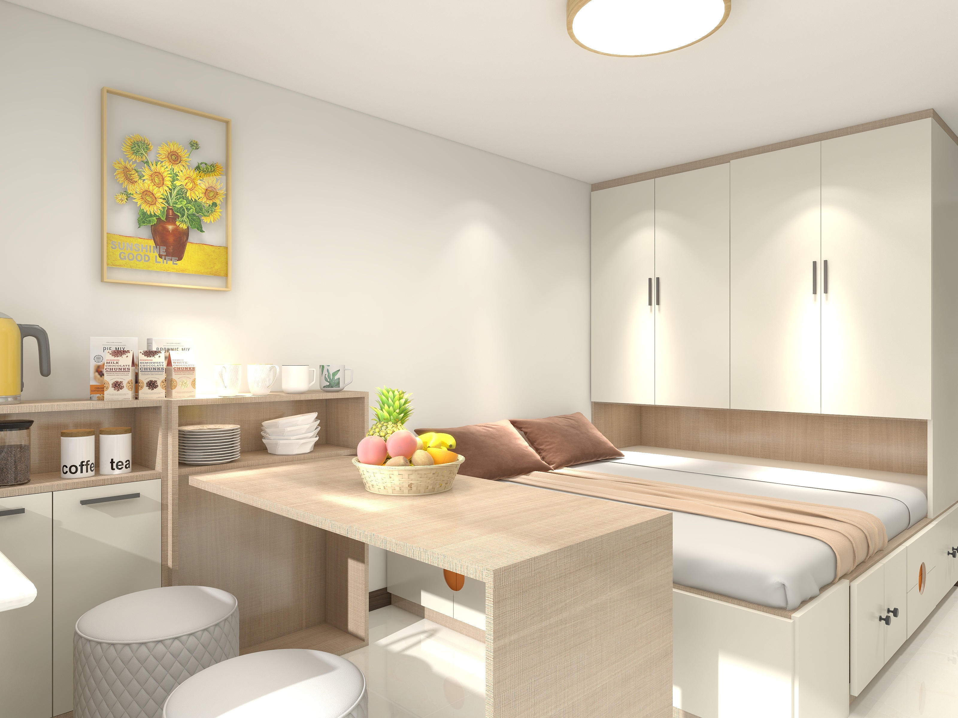 书凡设计--永和装饰-20平车库改一居室-装修设计方案