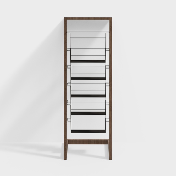 Wabi-Sabi Style Bookshelf 3D Model in Black Finish