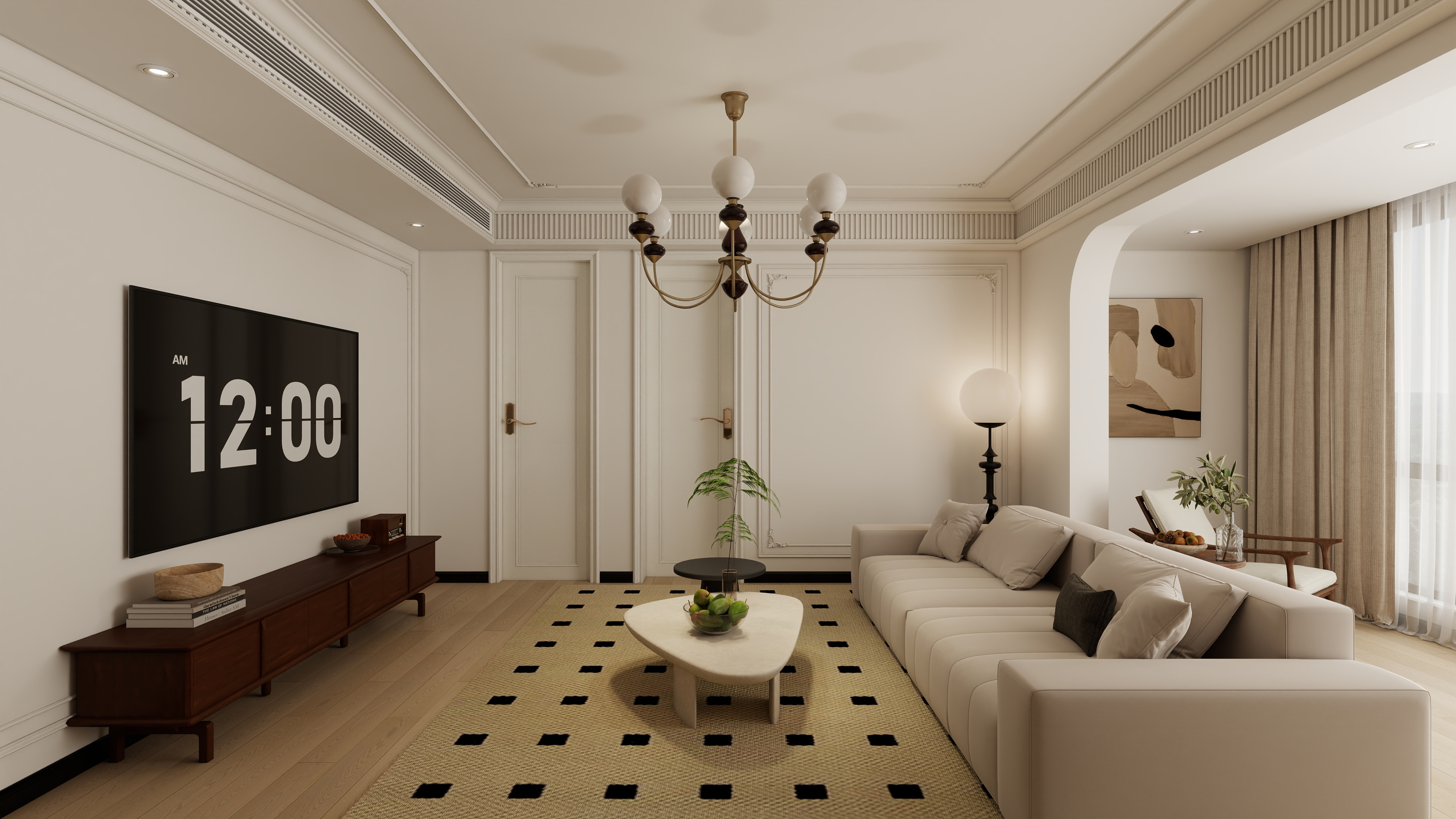 孙有权-『盈盈秋水』135平丨法式中古三居装修效果图