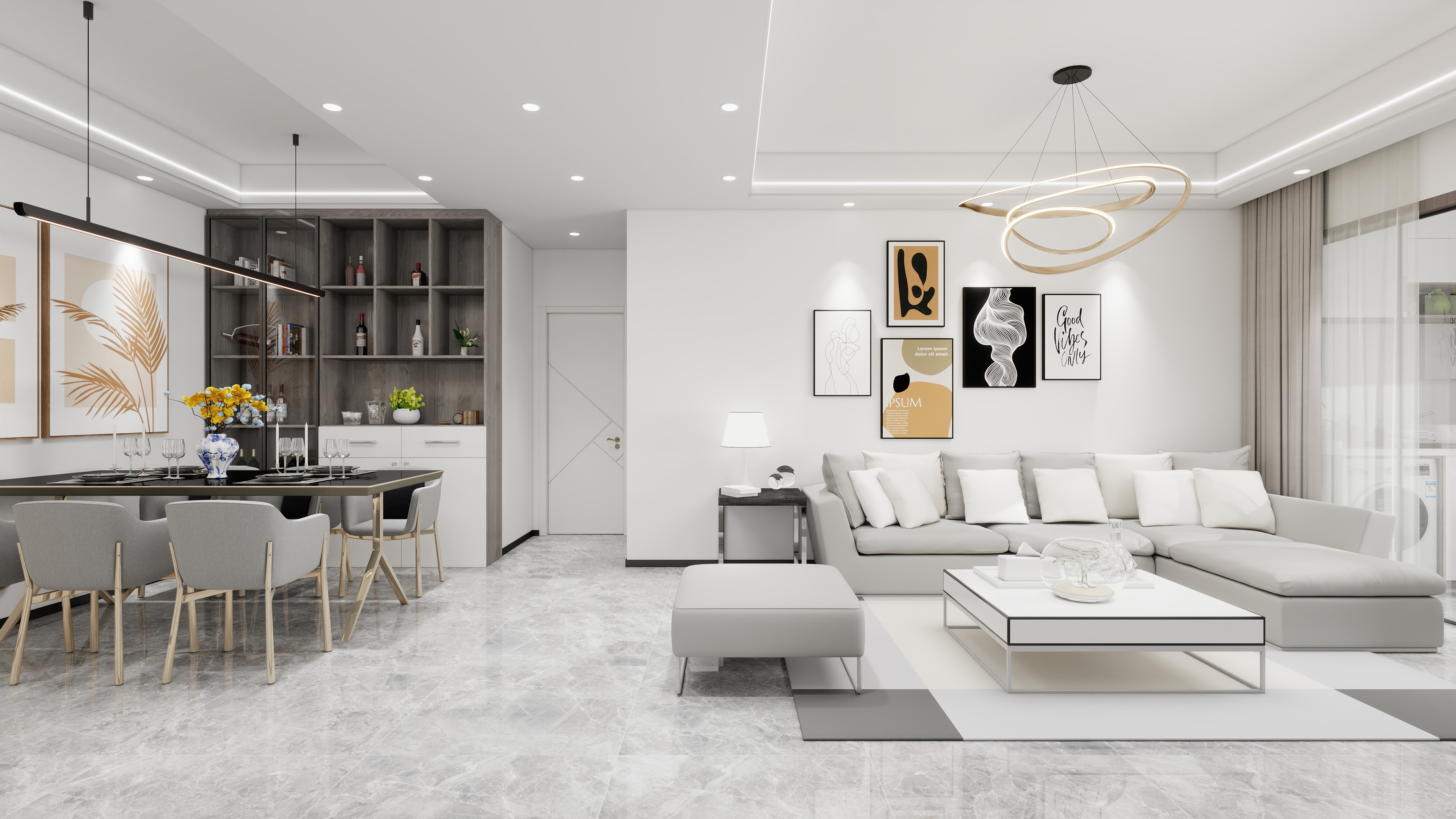 酷家小贤-现代简约104㎡3室-装修设计方案