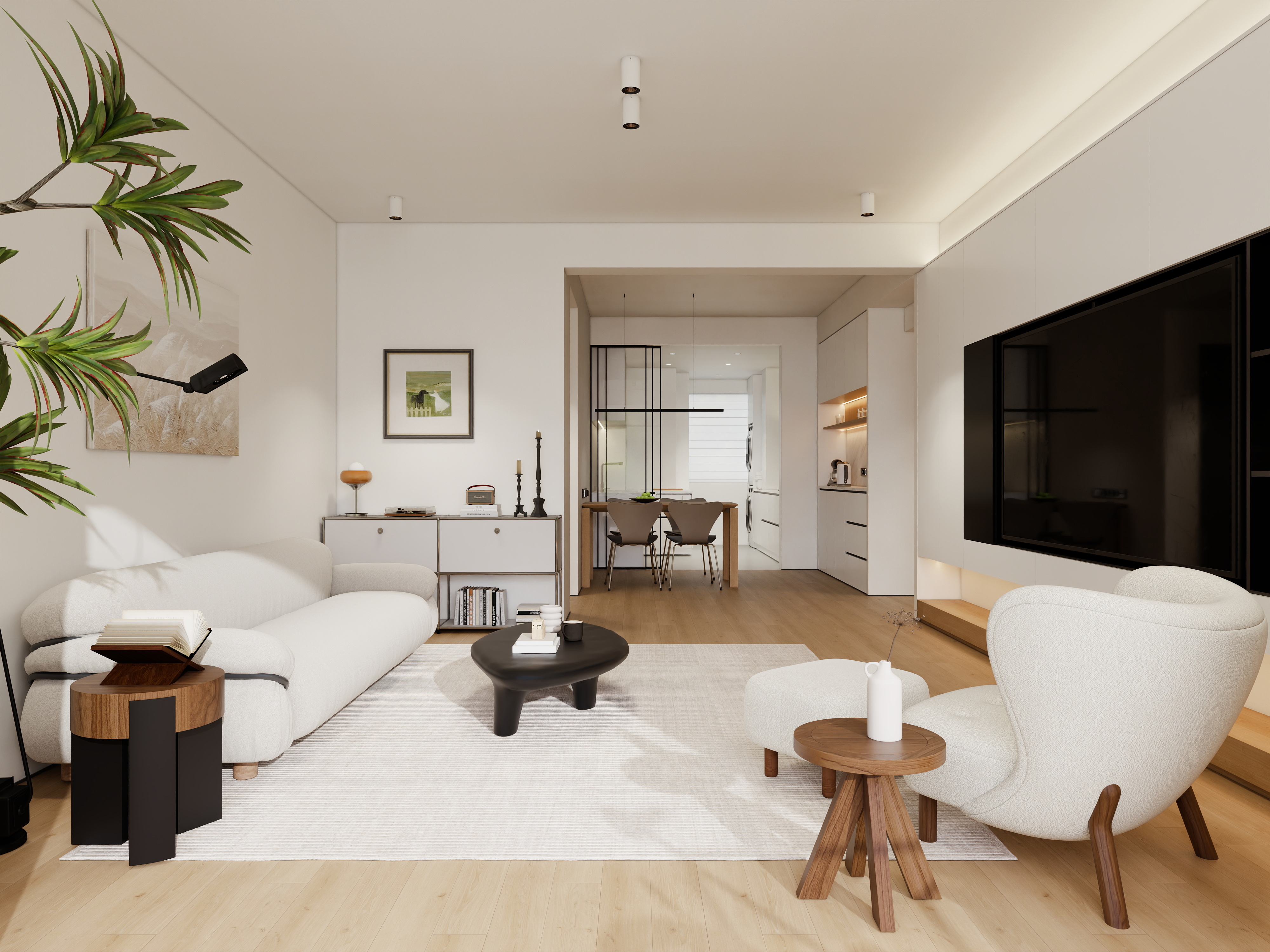 梁筑设计-《北京人家》原木风两居90平-装修设计方案