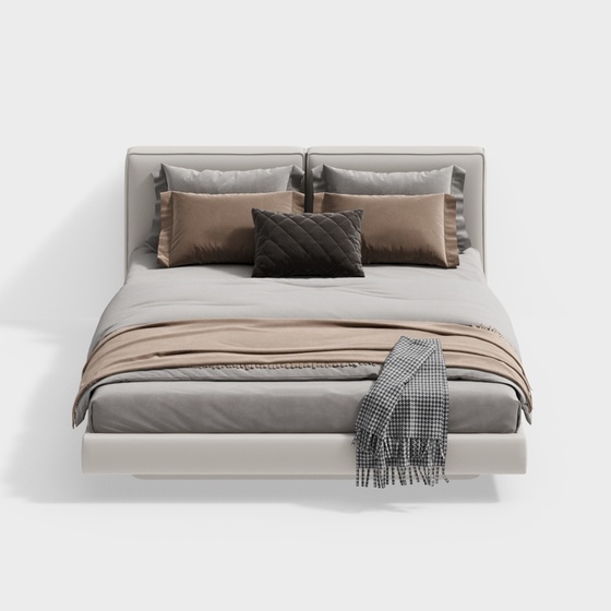 Modern Minimalist Invisible Bed 3D Model for Space-Saving