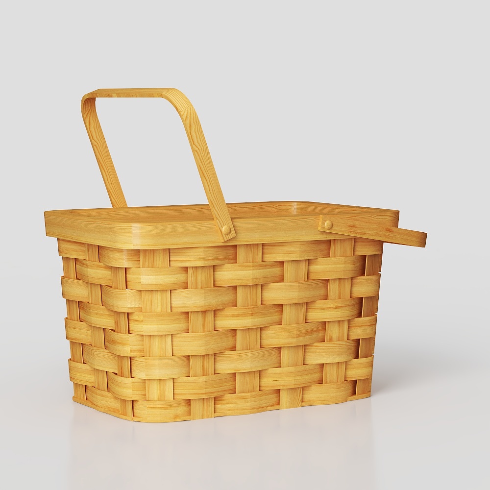 现代藤编蔬菜篮子3D模型