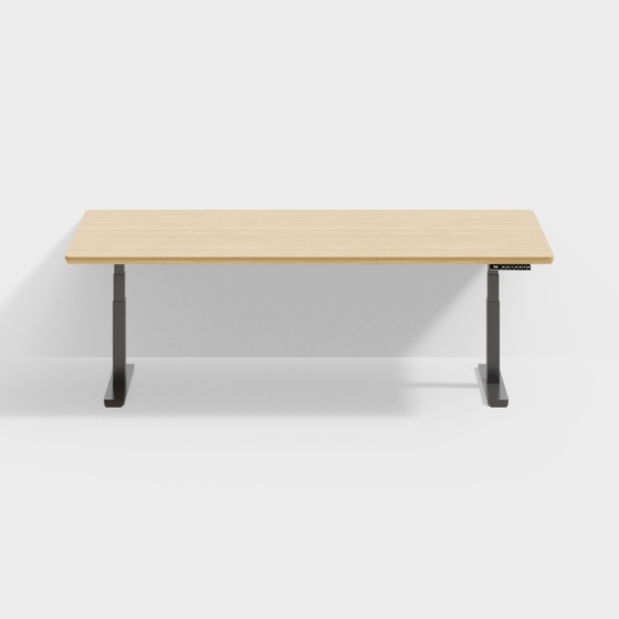 Modern Wooden Computer Desk 3D Model for Workspaces