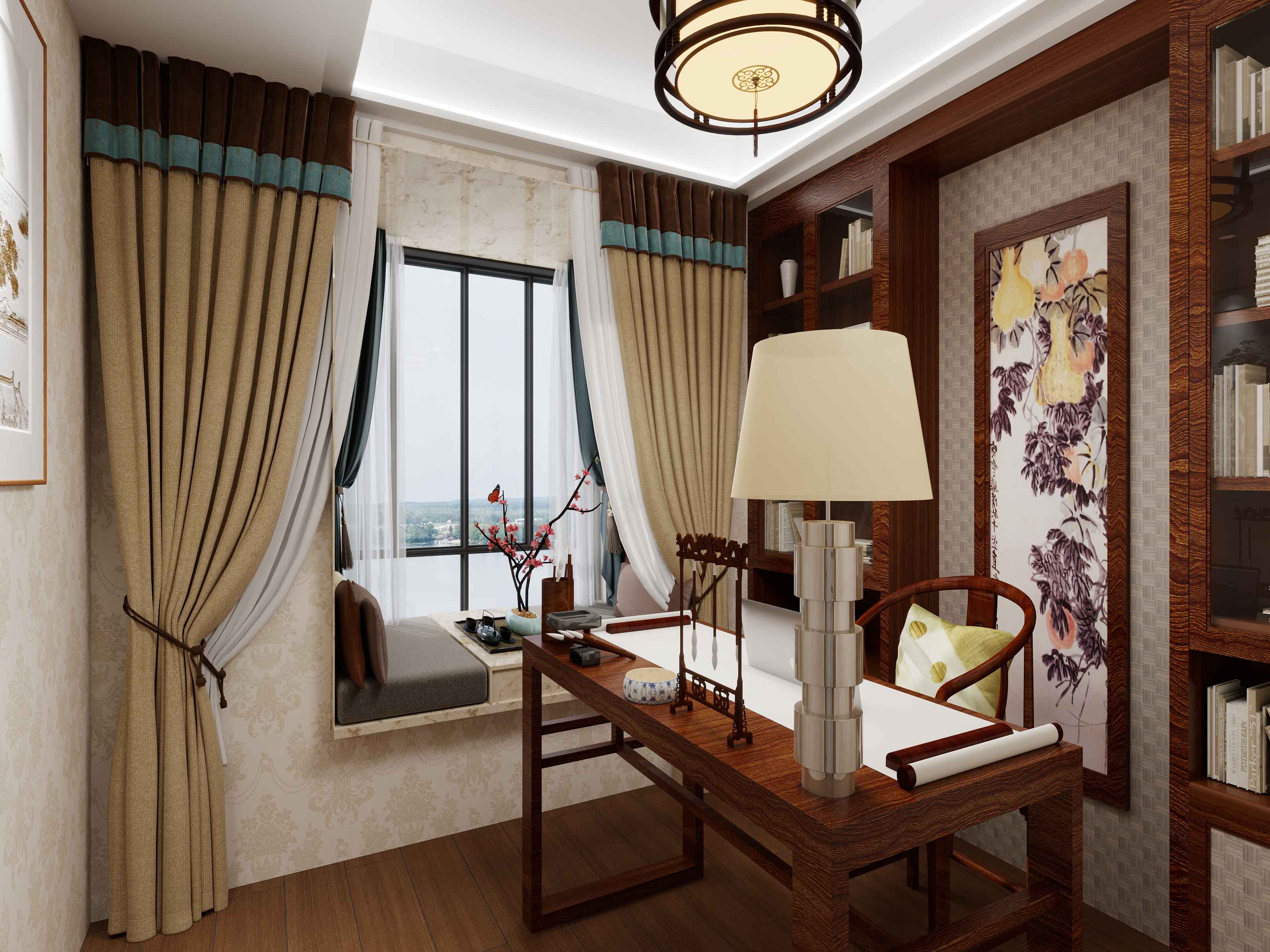 130****9137xImE-力高阳光首府154平米-新中式装修效果图