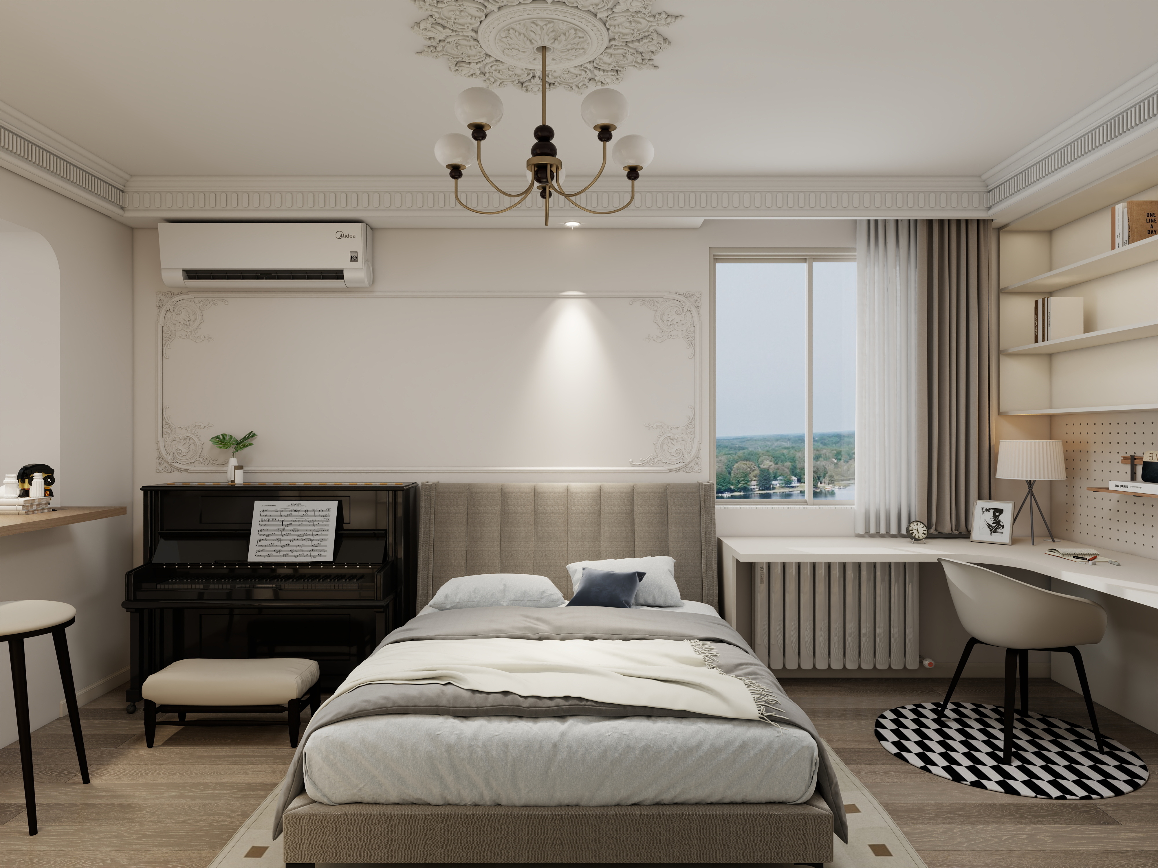 天天~住宅设计师-北京小三居80平米轻法式风装修效果图