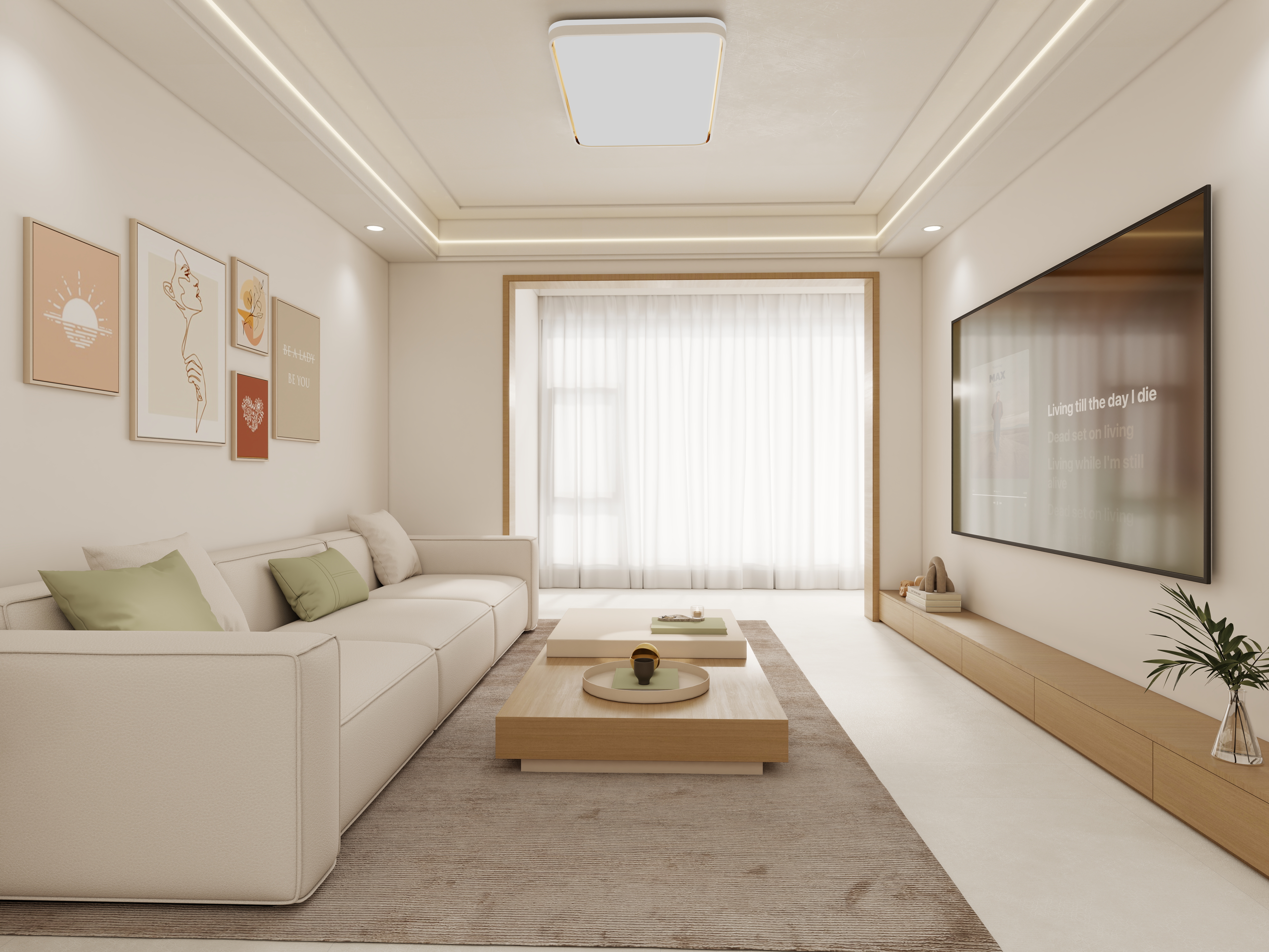 壹诺设计工作室-109㎡3室-原木风装修效果图