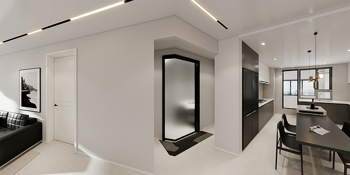 南了个南设计-新外滩黑白灰-装修设计方案