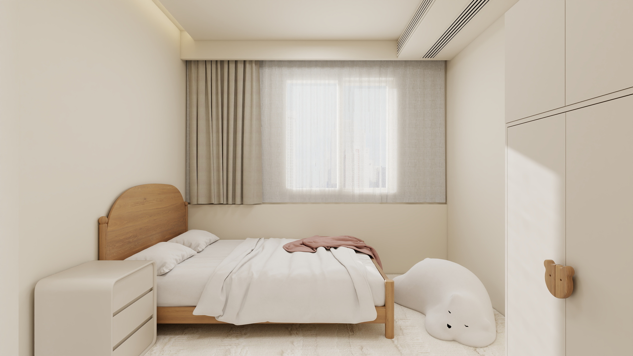 赵晓雪-保定福盛佳苑两室奶油侘寂原木风小户型装修装修效果图