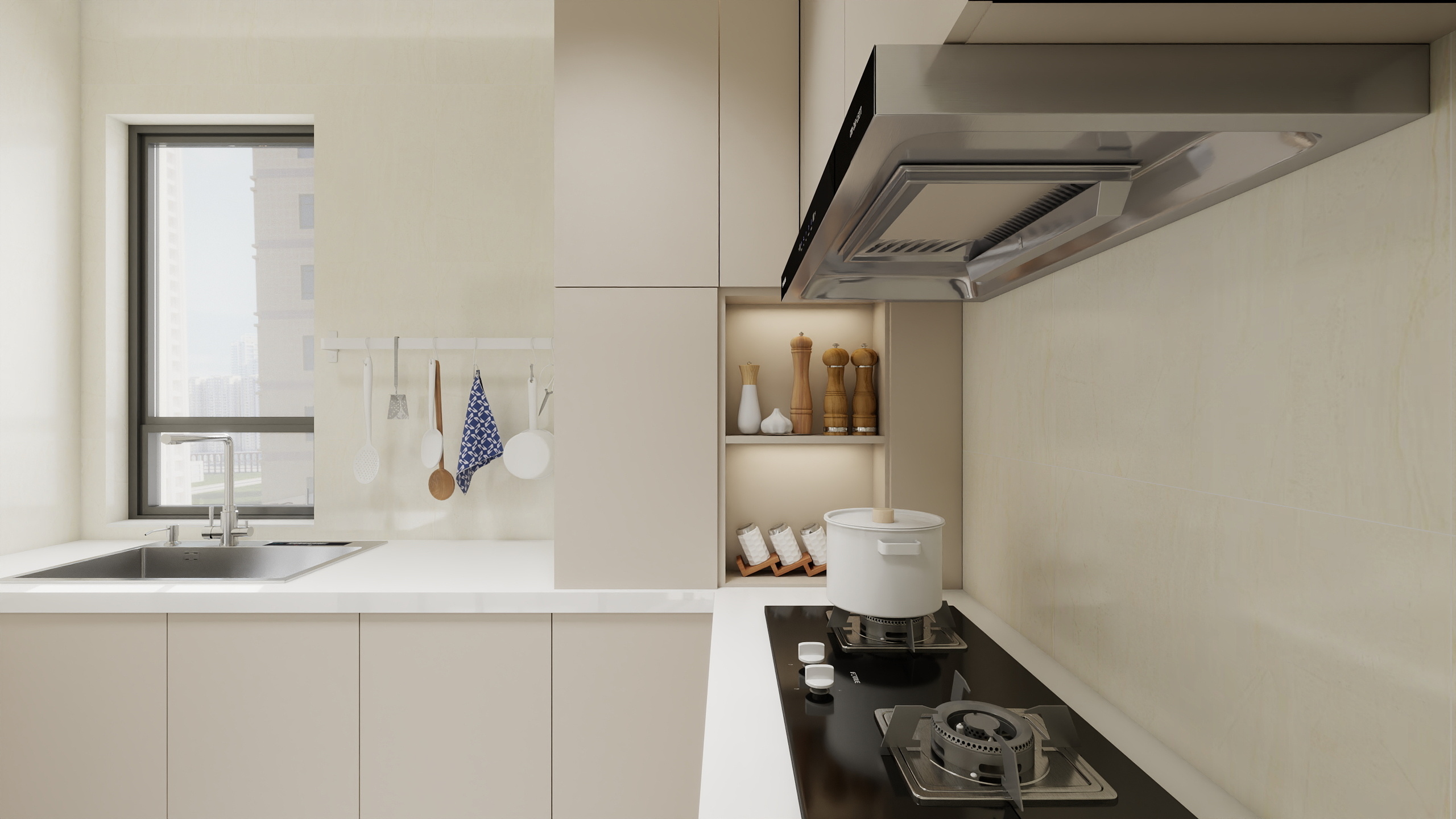 赵晓雪-保定福盛佳苑两室奶油侘寂原木风小户型装修装修效果图