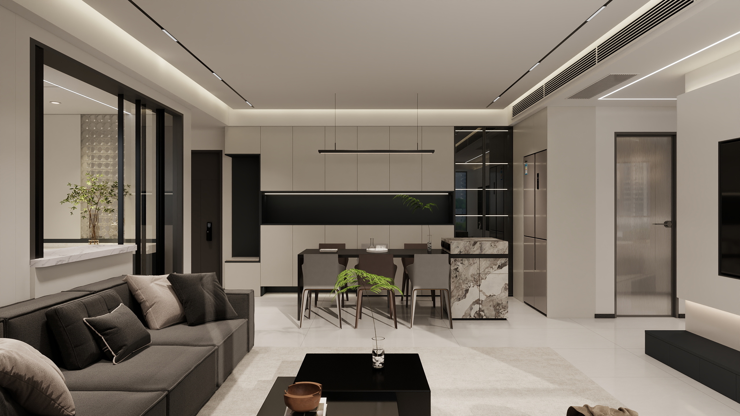 Designer飞-125㎡4室极简黑白灰-装修设计方案