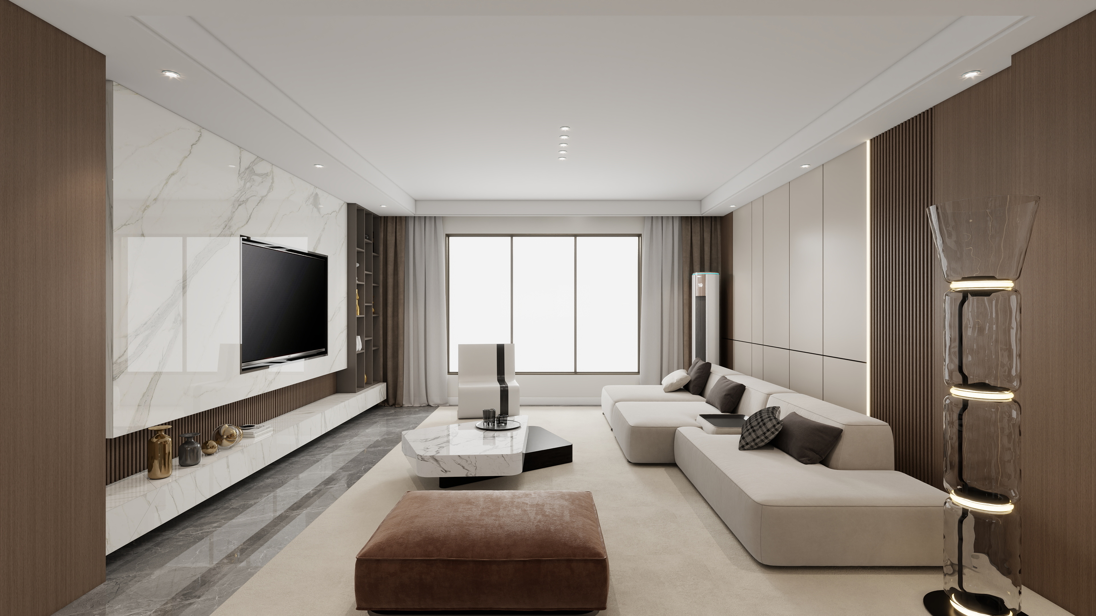 胖头鱼设计-沁芳园现代轻奢风160㎡三室装修效果图