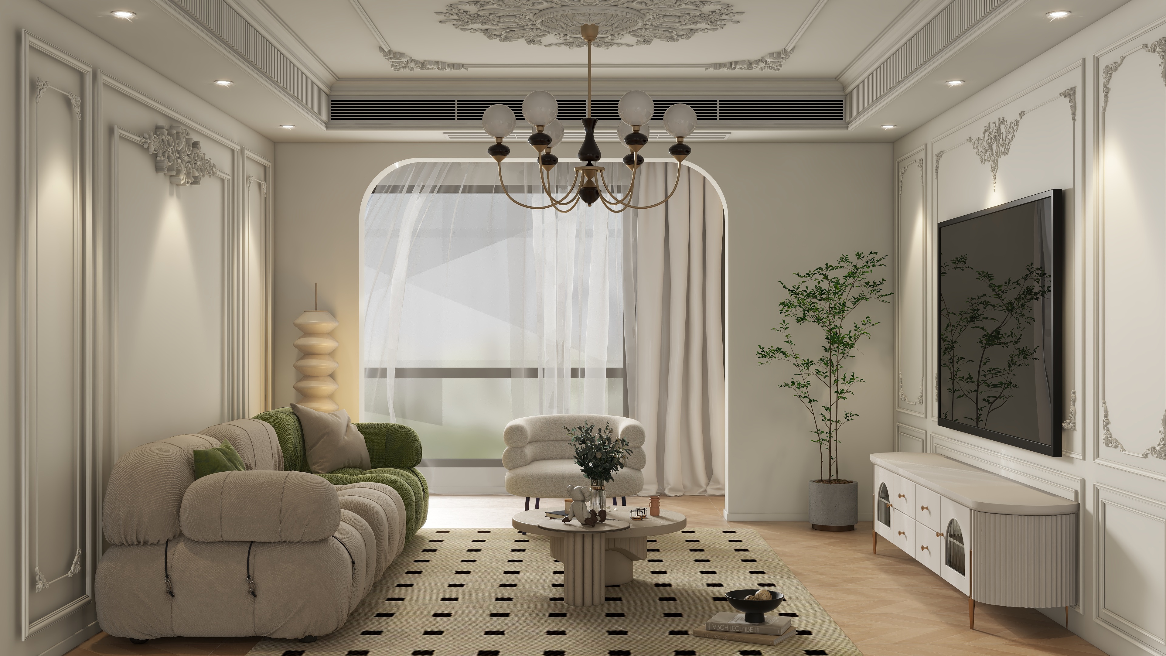 设计师珂源-武汉二十四城美式129㎡3室装修效果图