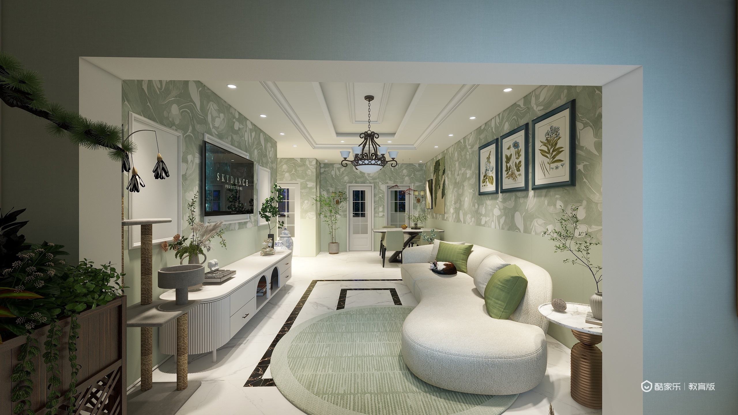 廖雪菲-保利东湾88㎡2室装修效果图