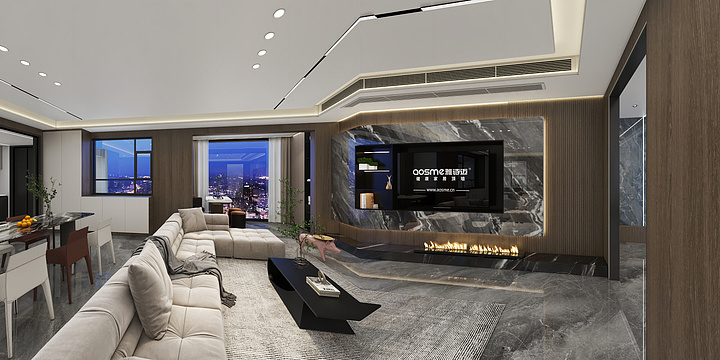 雅诗迈顶墙中心-线叙顶墙一体设计-装修设计方案