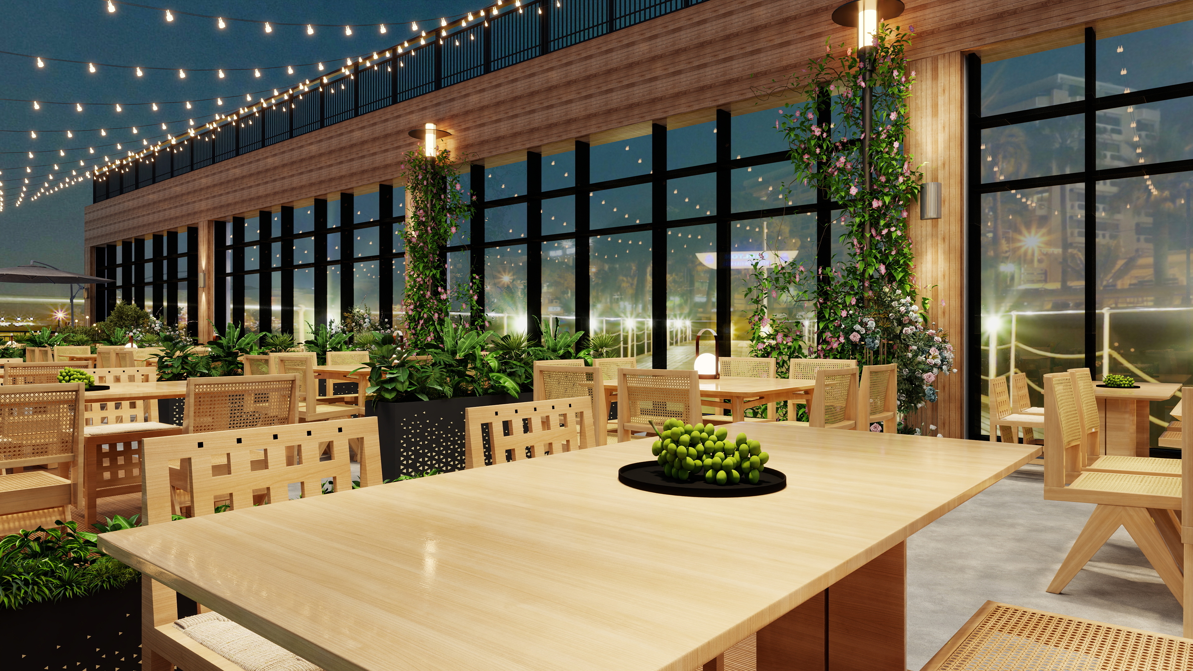 设计PXNl-1014-云南大学火锅店平面图(1)装修效果图