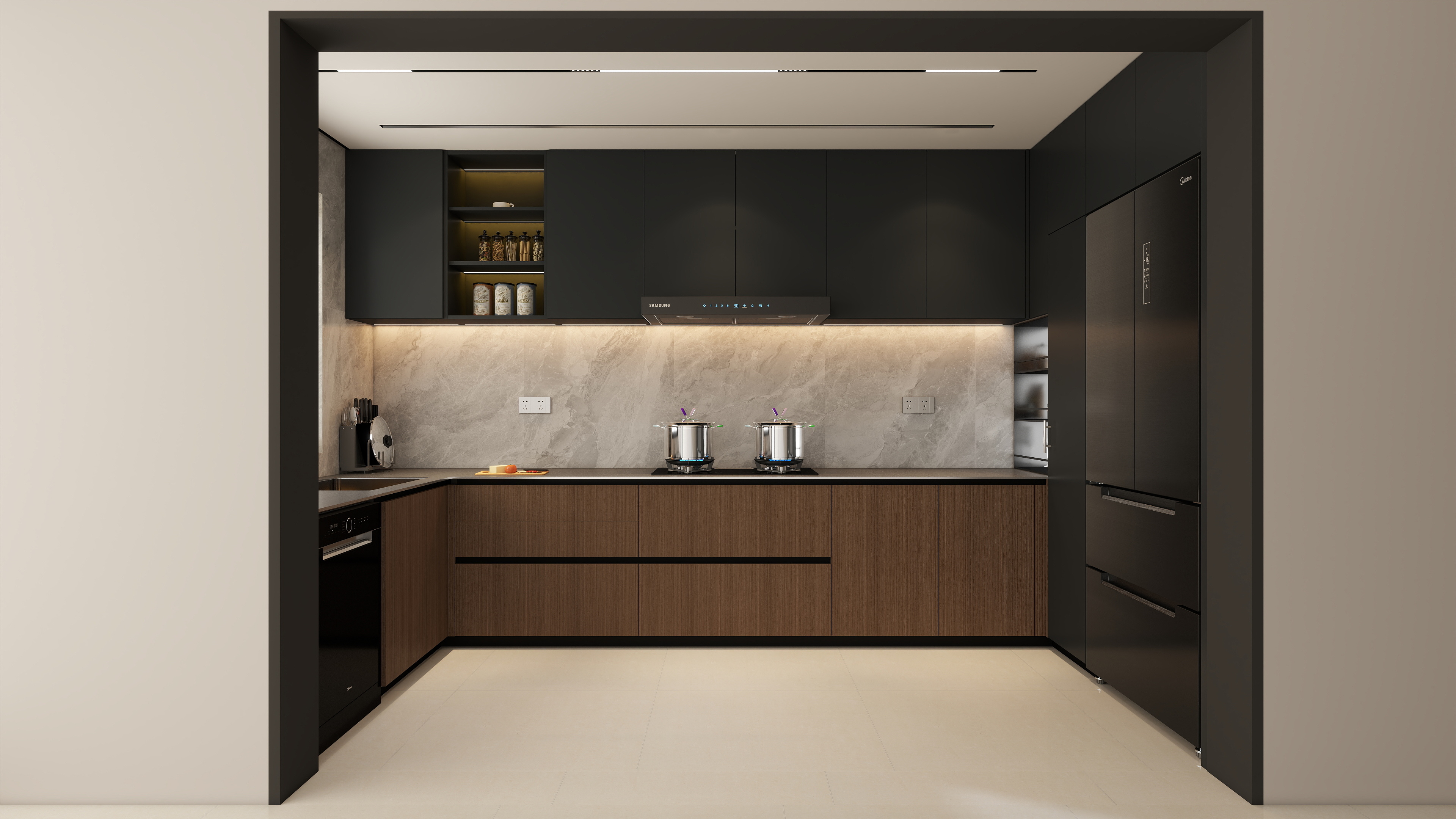 长沙森歌不锈钢定制-意式轻奢厨房-装修设计方案