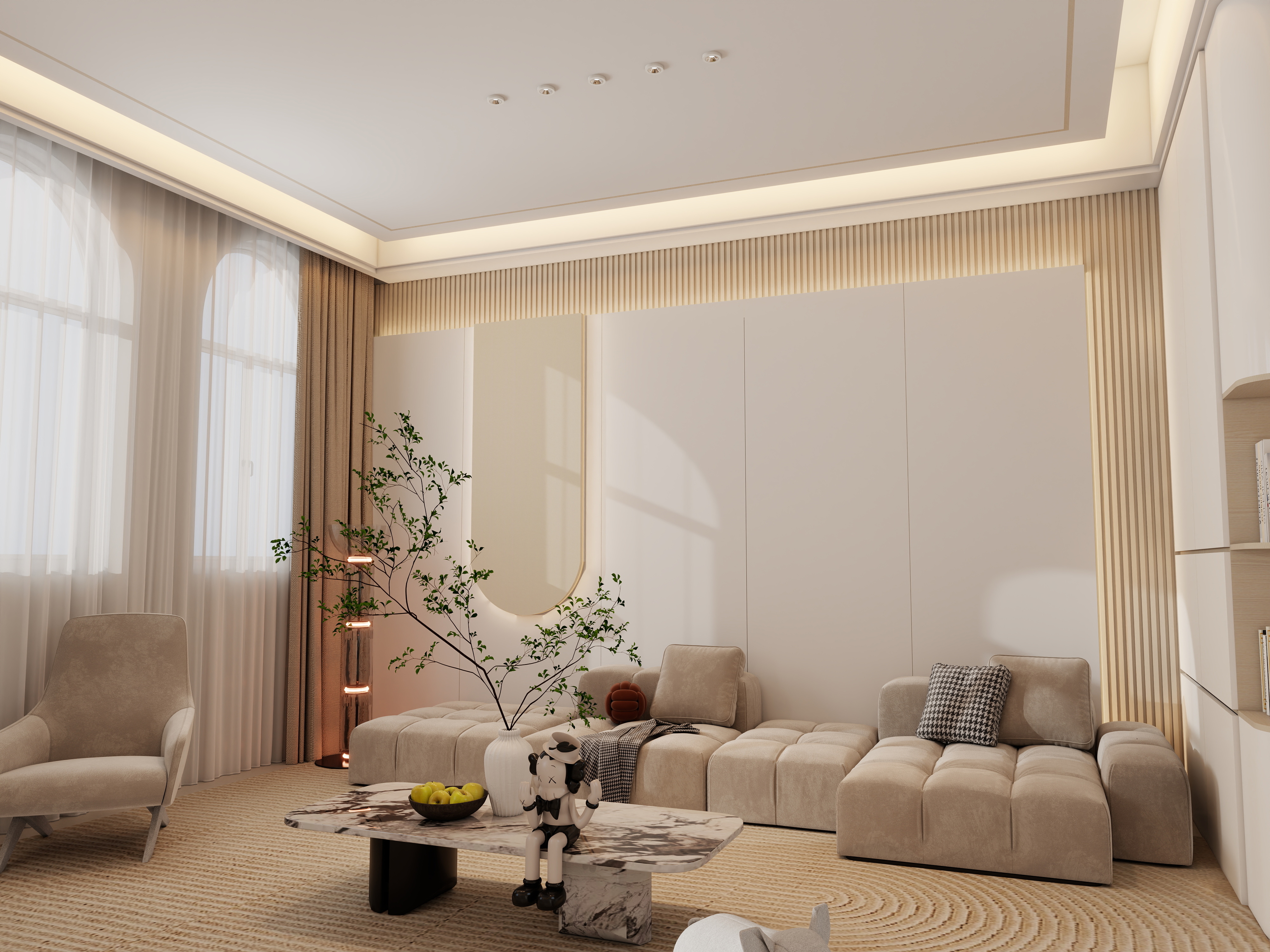 民族艺术工程--古风2-现代奶油风-装修设计方案