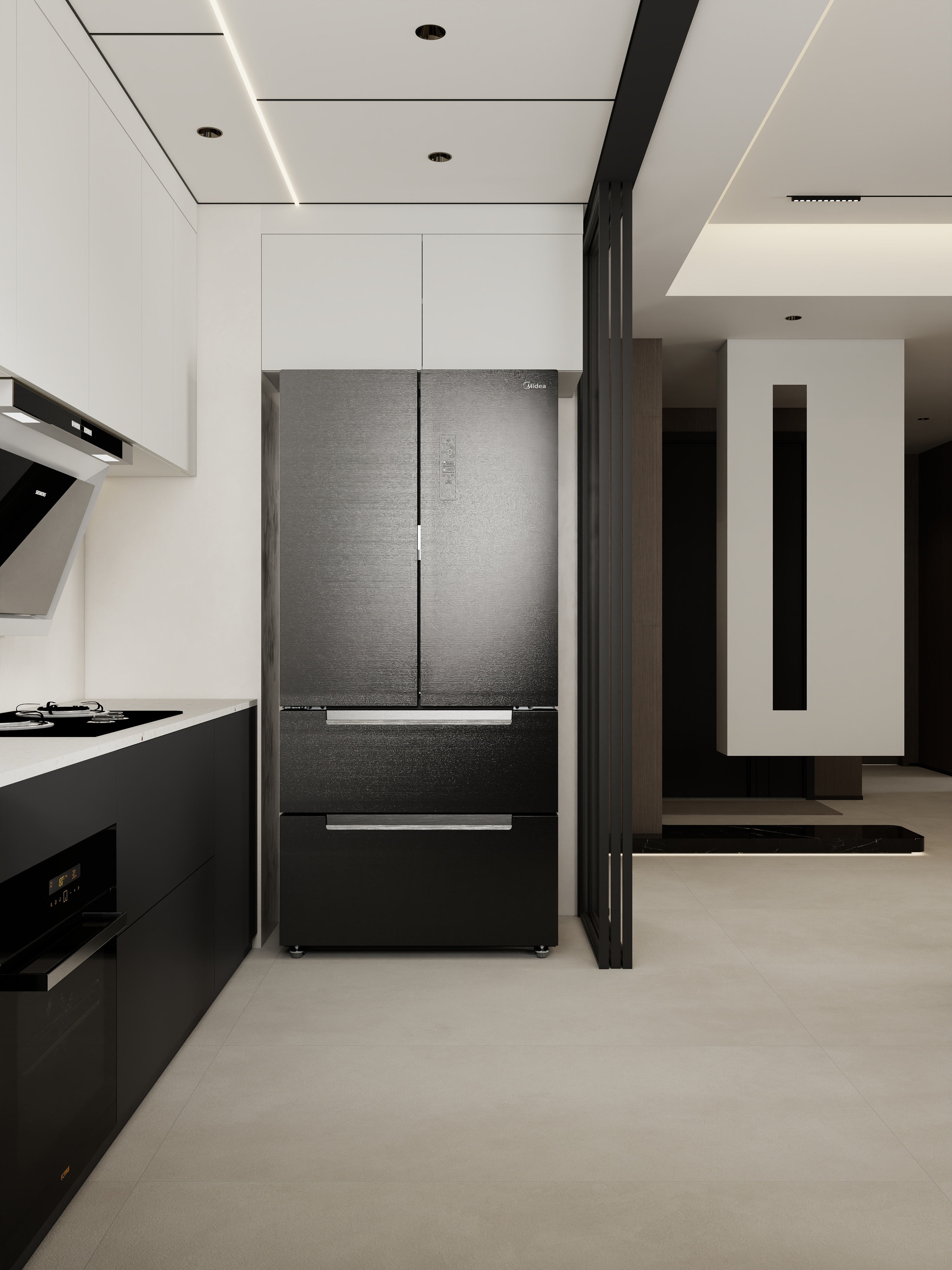 张煜强煜境设计-142平米意式极简三房装修效果图