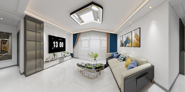 沧州彩信装饰有限公司-新华府42-01户型  现代简约风格-装修设计方案