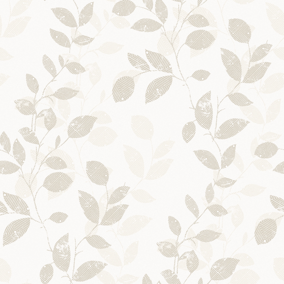 Light-Colored Plant Printed Wallpaper 3D Model - 1000x1000