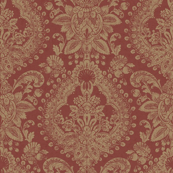 European-Style Deep Red Pattern Wallpaper 3D Model - 1000x1000