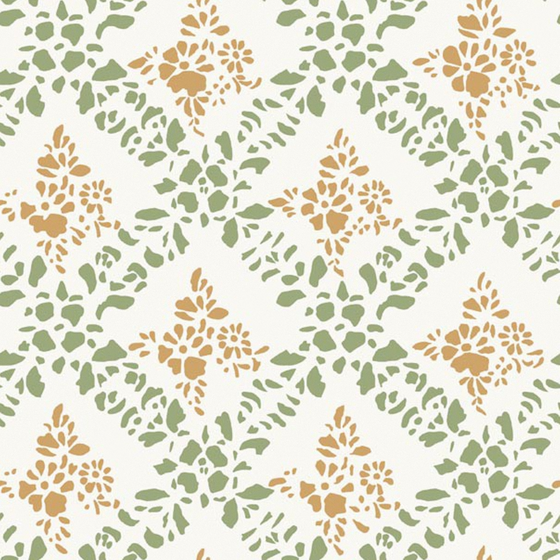 European-Style Plant Print Wallpaper 3D Model 1000*1000 in Golden