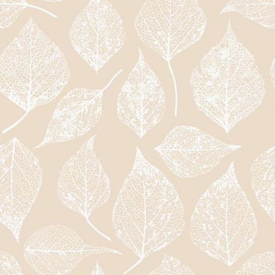 Stylish Modern Plant Printed Wallpaper 3D Model in Beige