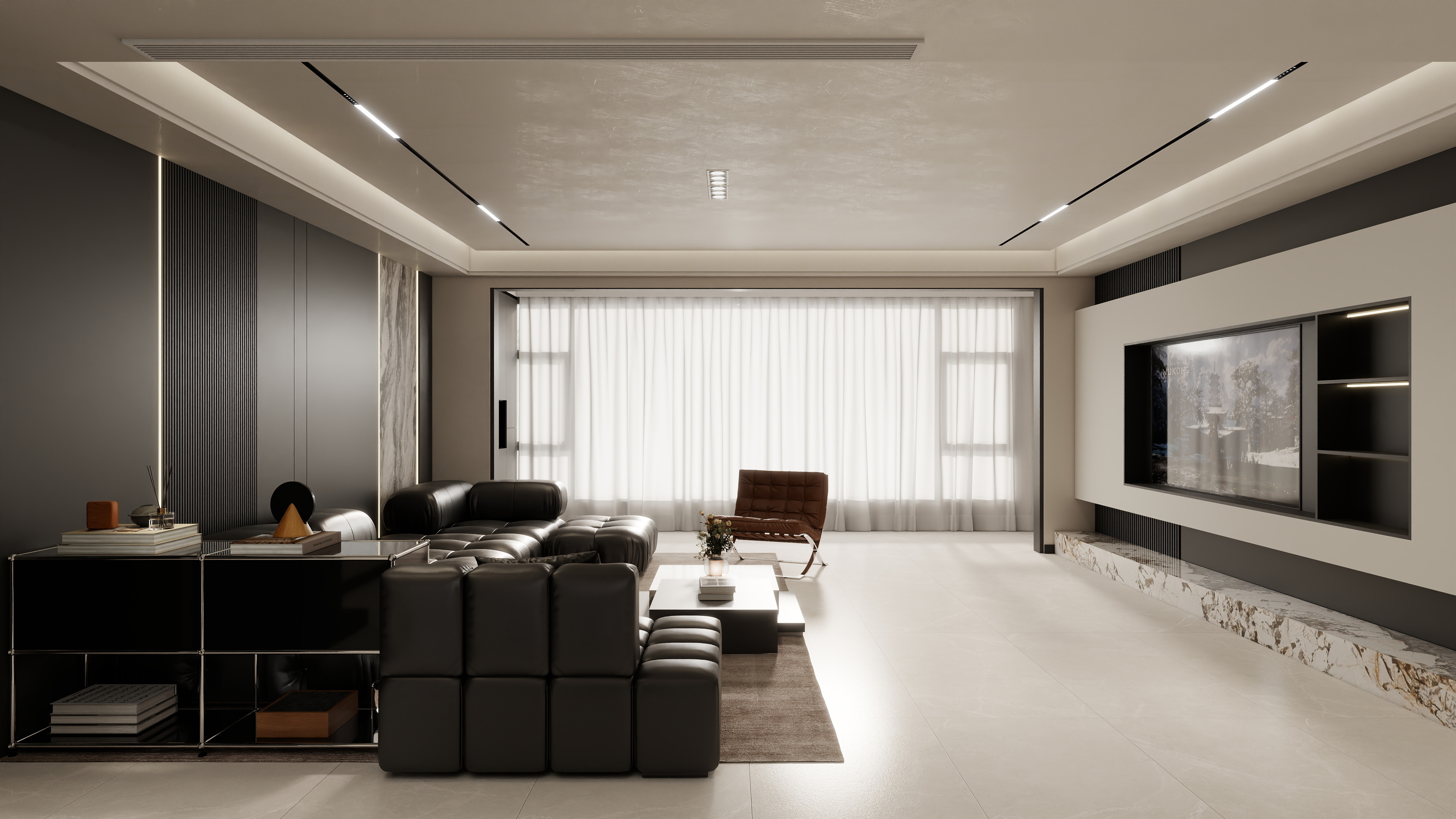 壹诺设计工作室-现代简约—无主灯-装修设计方案