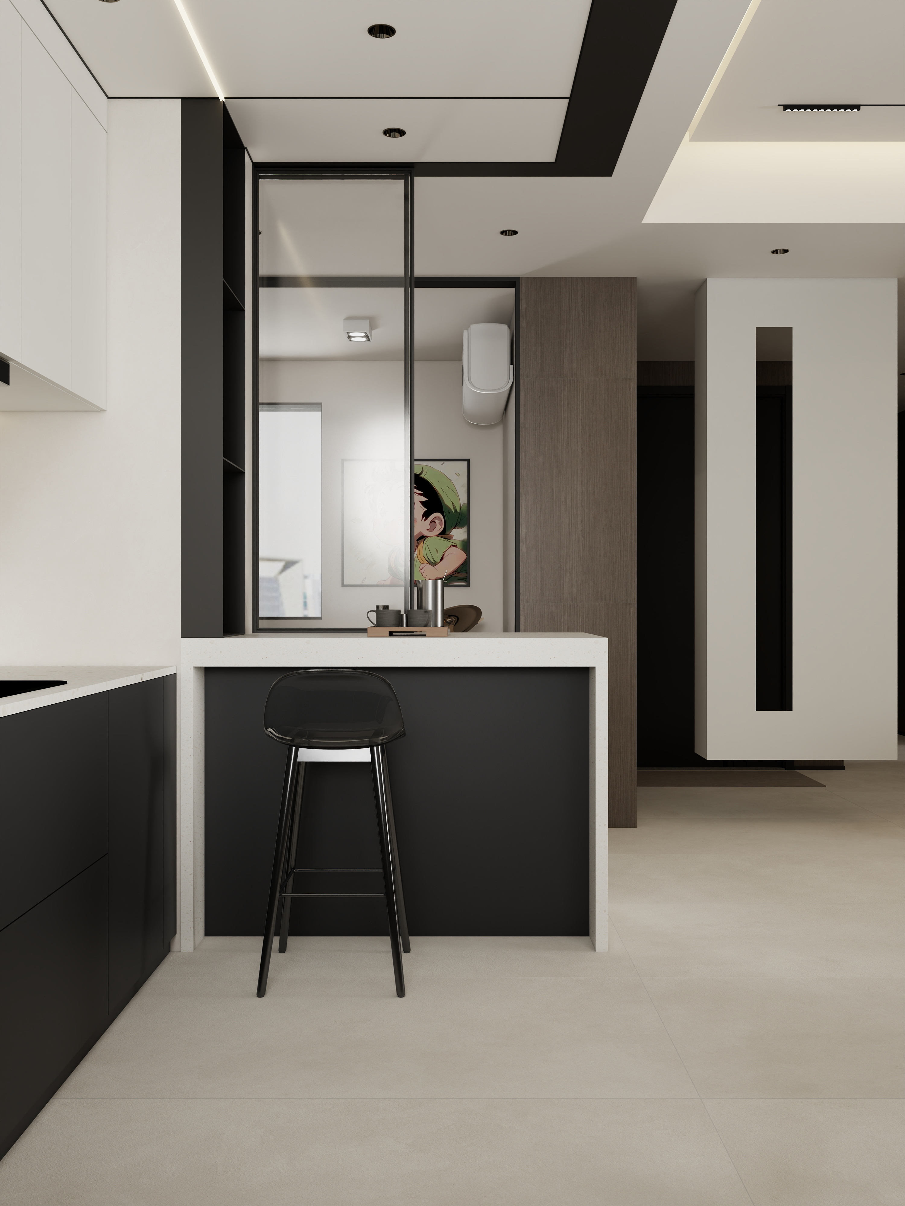 张煜强煜境设计-滨江中交悦山湖后现代142㎡3室装修效果图