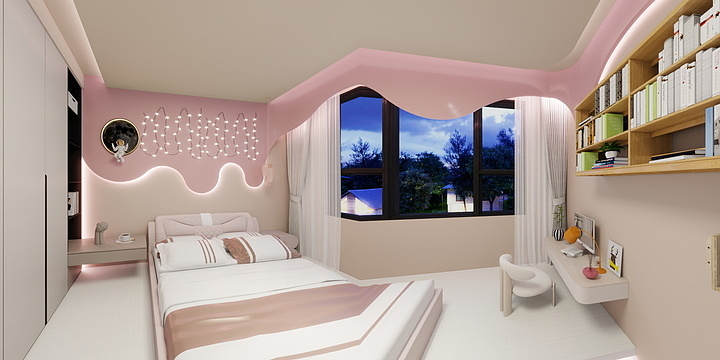 居美家装饰设计@-珠东 女孩房 卧室-装修设计方案