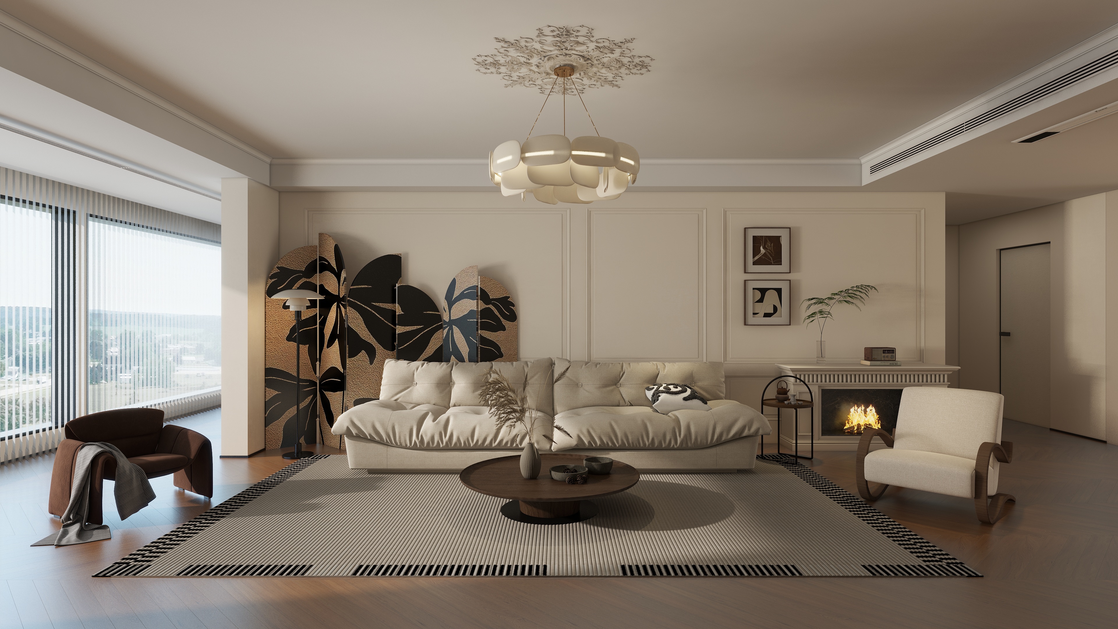 大金空调官方-200㎡法式中古风，当雅致胡桃木融入旧时光故事。-装修设计方案