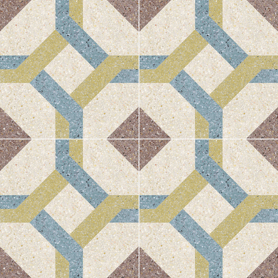 Modern Colored Flower Tiles 1000x1000 in Yellow