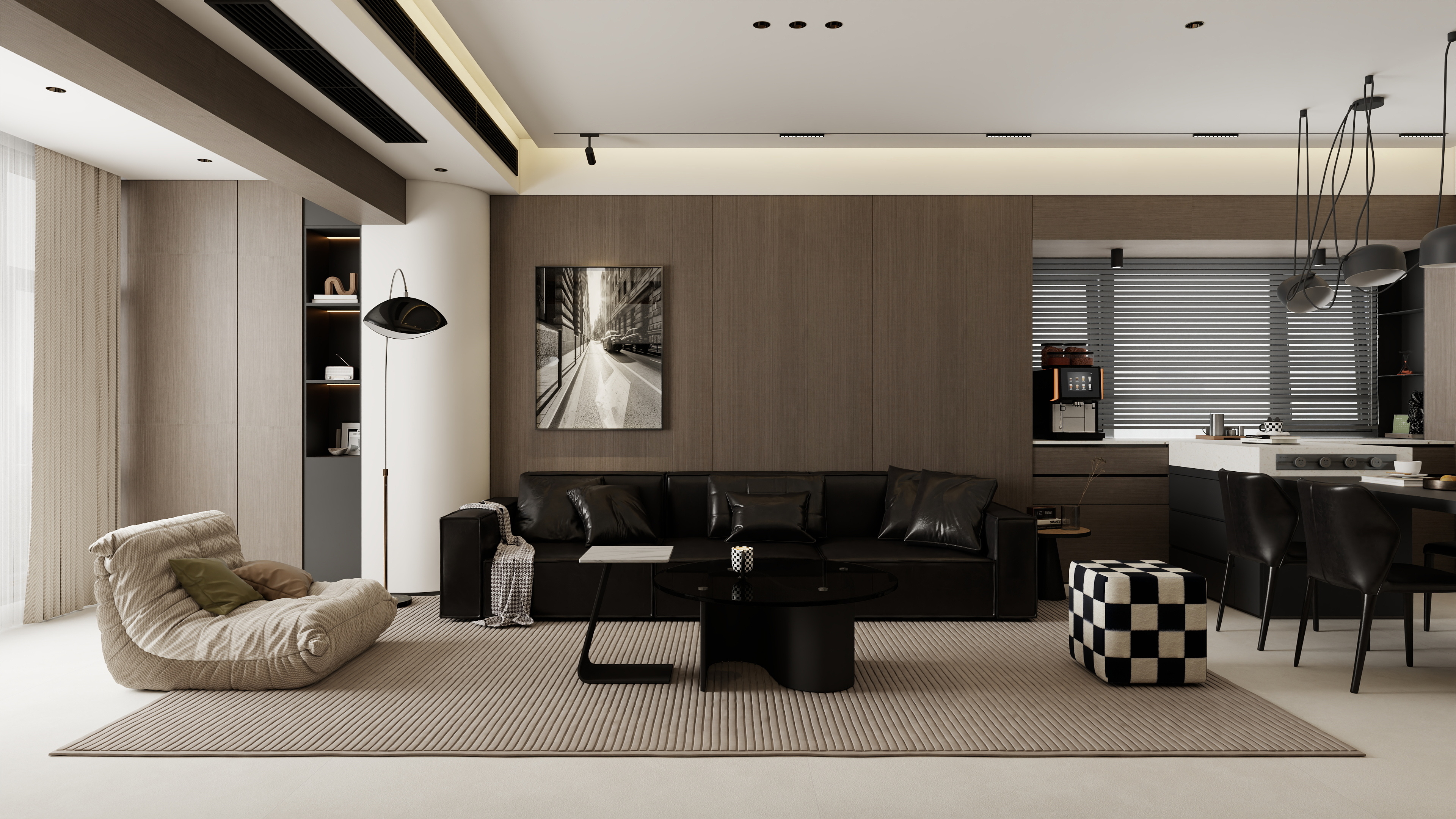 张煜强煜境设计-江门130平米意式大三房装修效果图