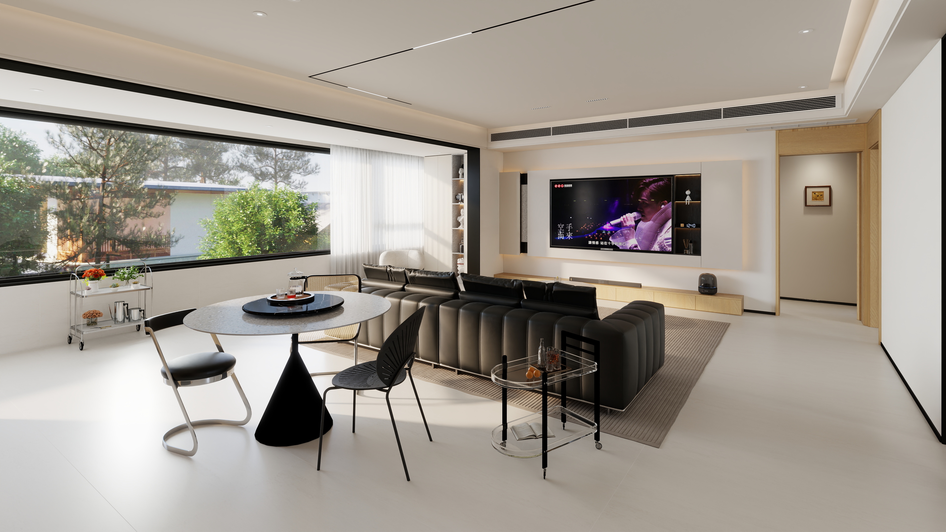 王飞丨星尘设计-150平现代风格横厅三房装修效果图