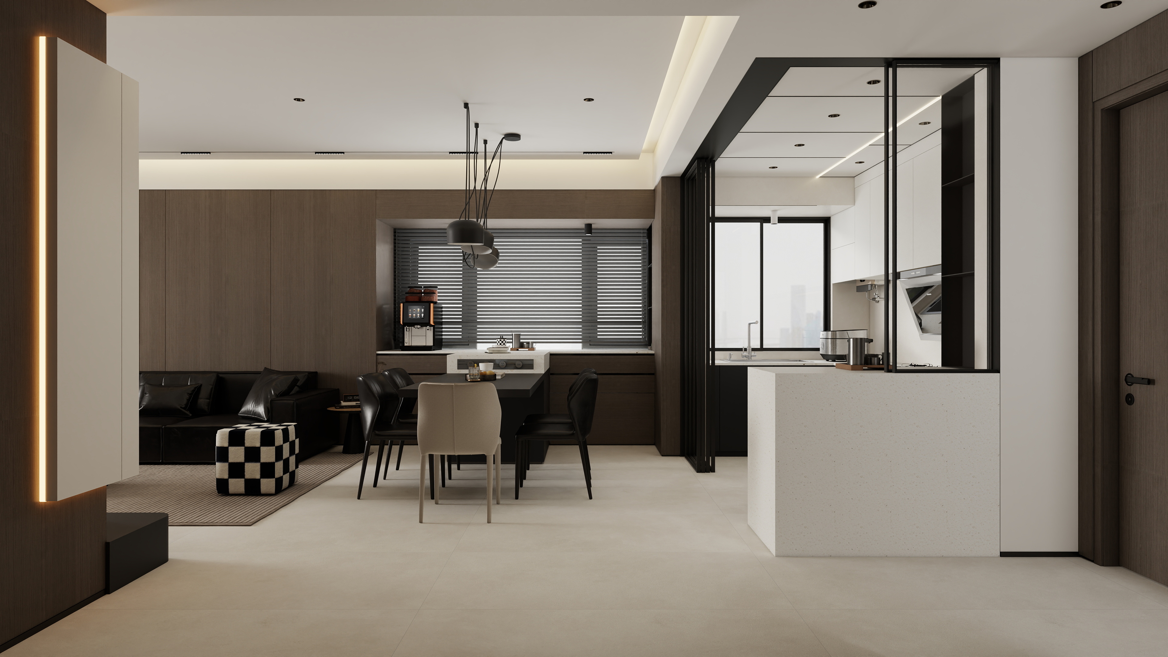 张煜强煜境设计-江门130平米意式大三房装修效果图