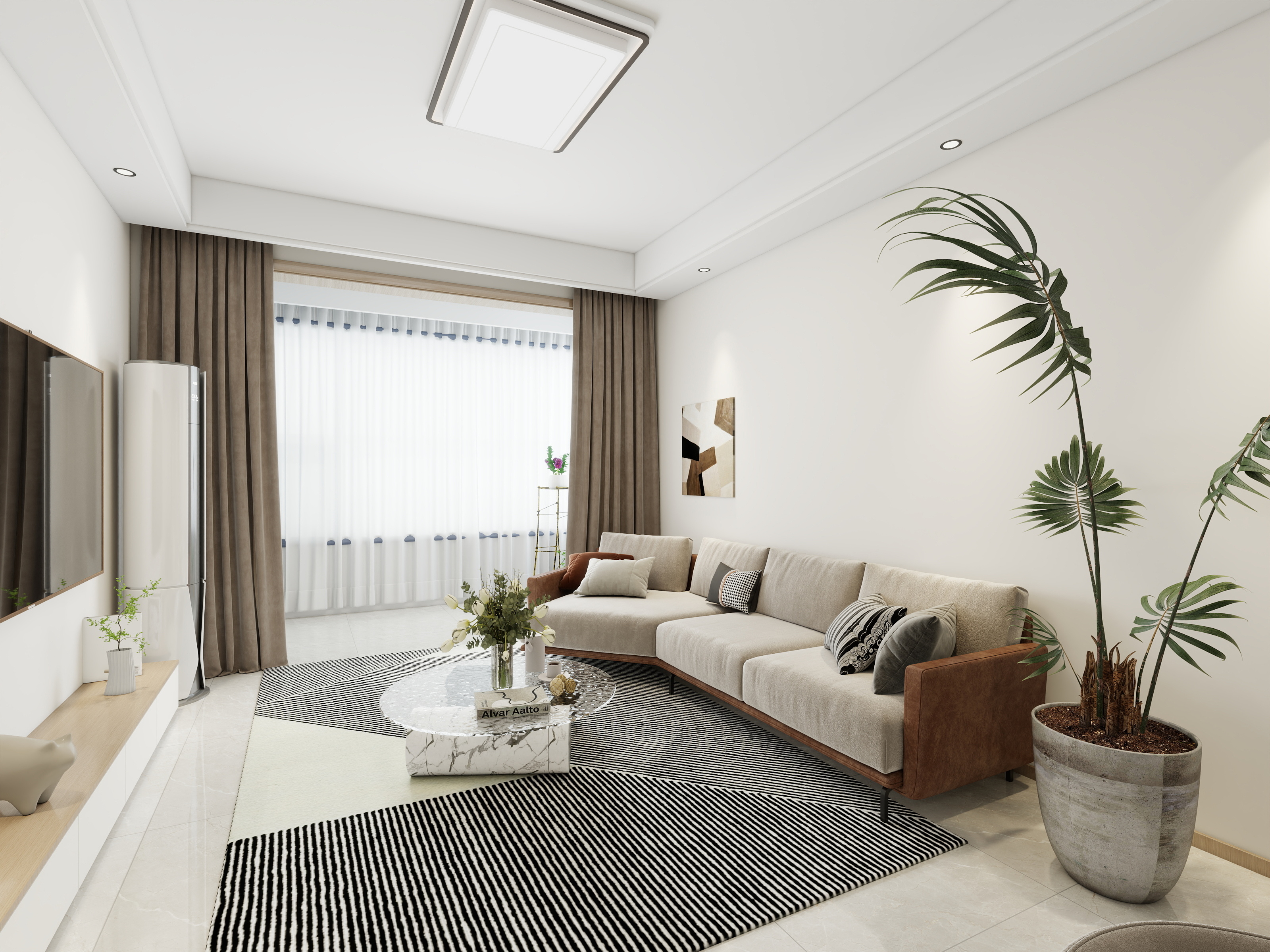 东麦设计工作室-尚德华府现代简约96㎡两居室-装修设计方案