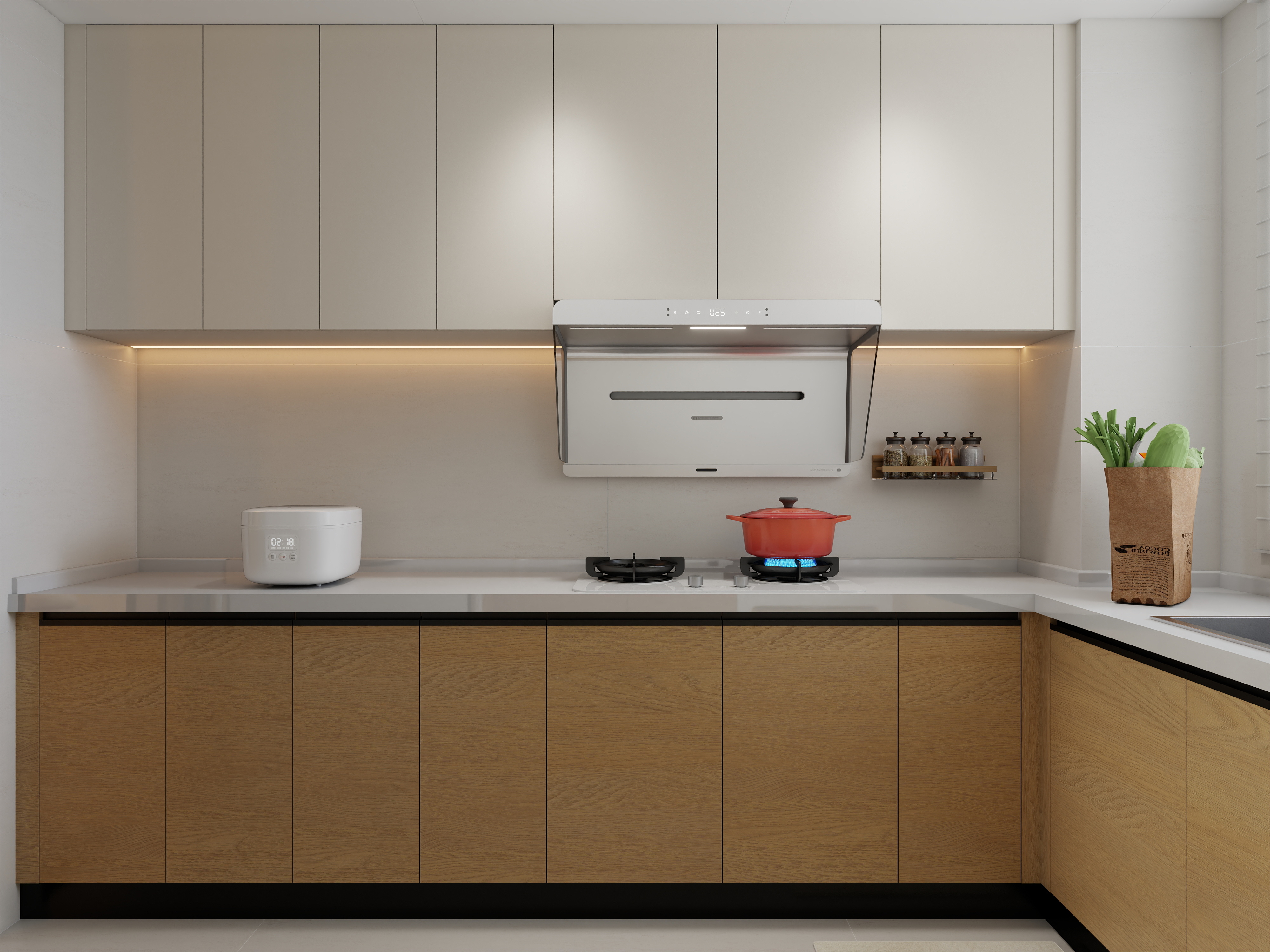 王飞丨星尘设计-150平现代风格横厅三房装修效果图