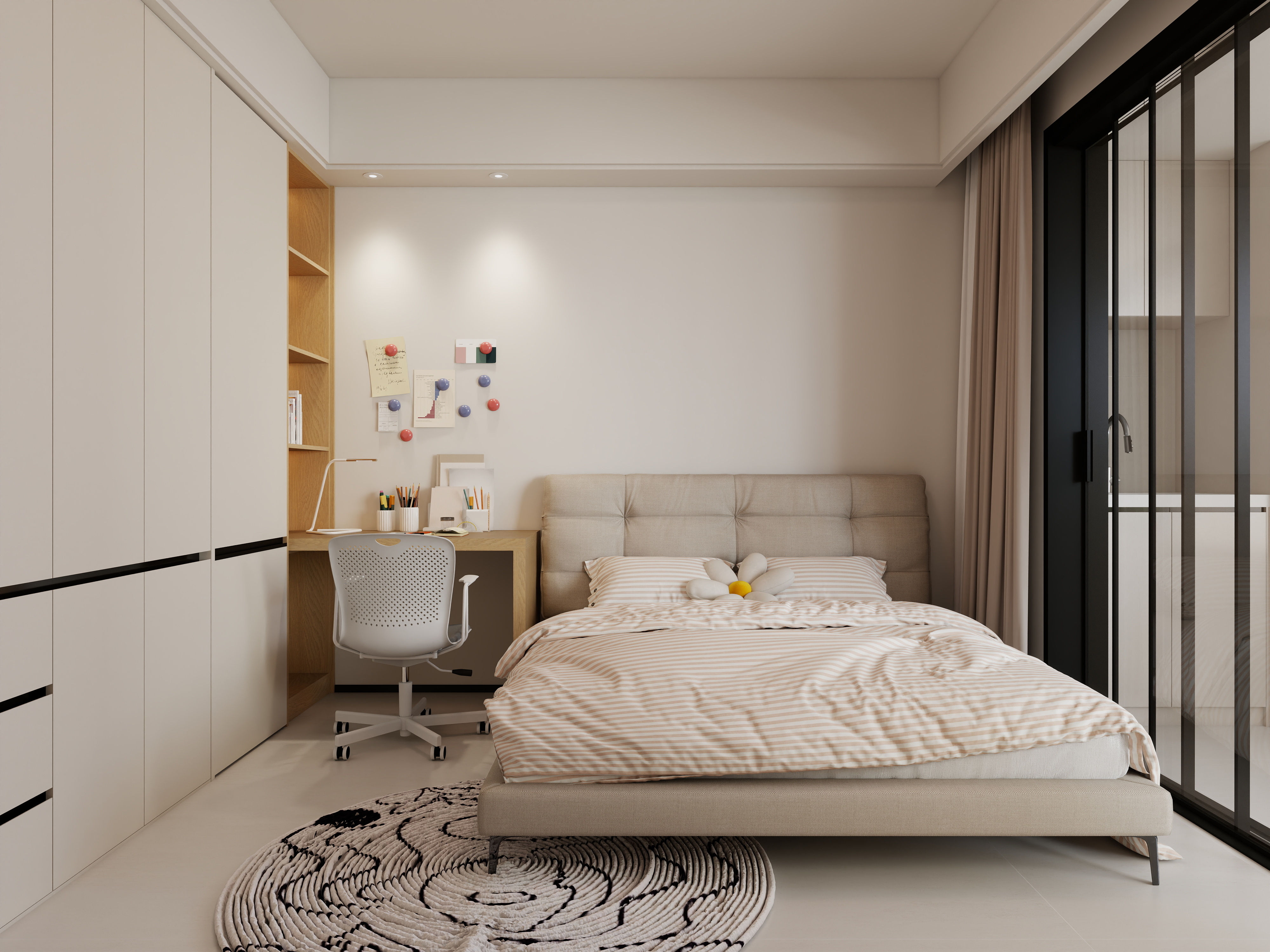 王飞丨星尘设计-150平现代风格横厅三房装修效果图