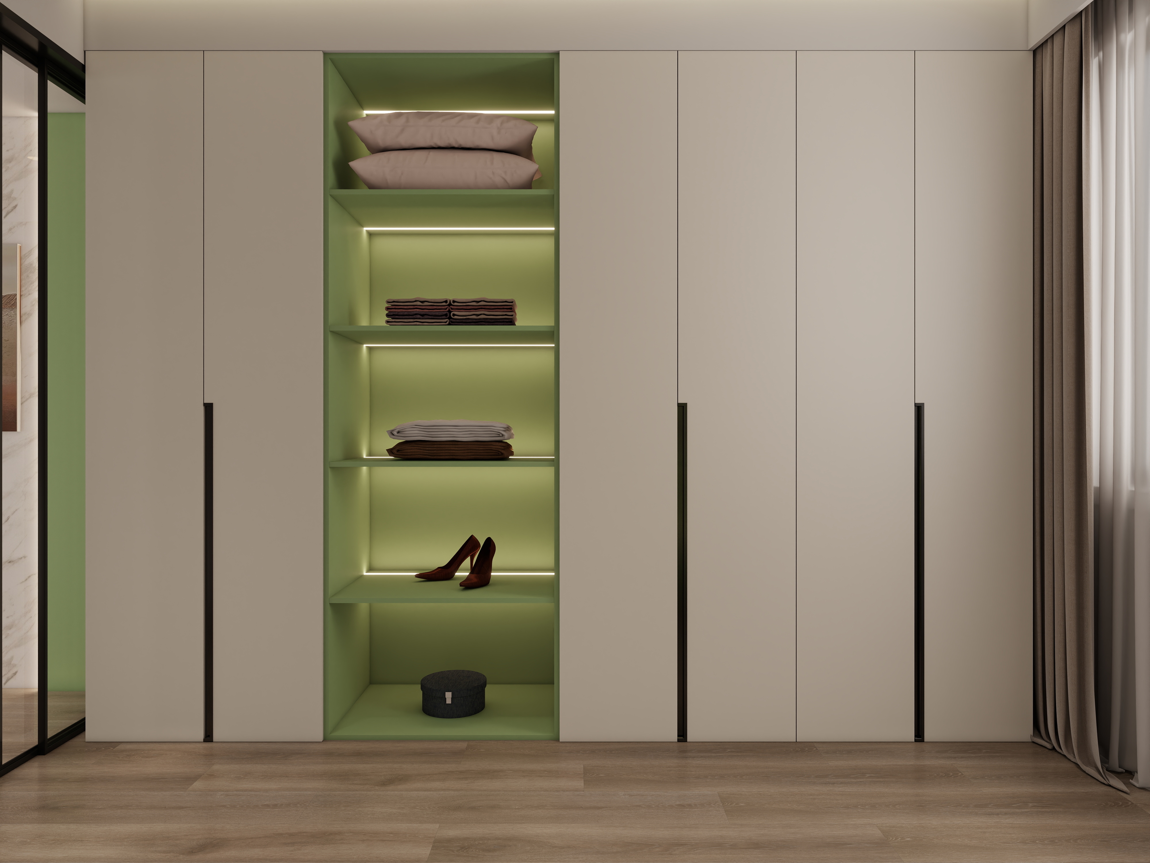 设计师石宏月-碧桂园105户型3室2厅1厨1卫新中式现代风格装修效果图