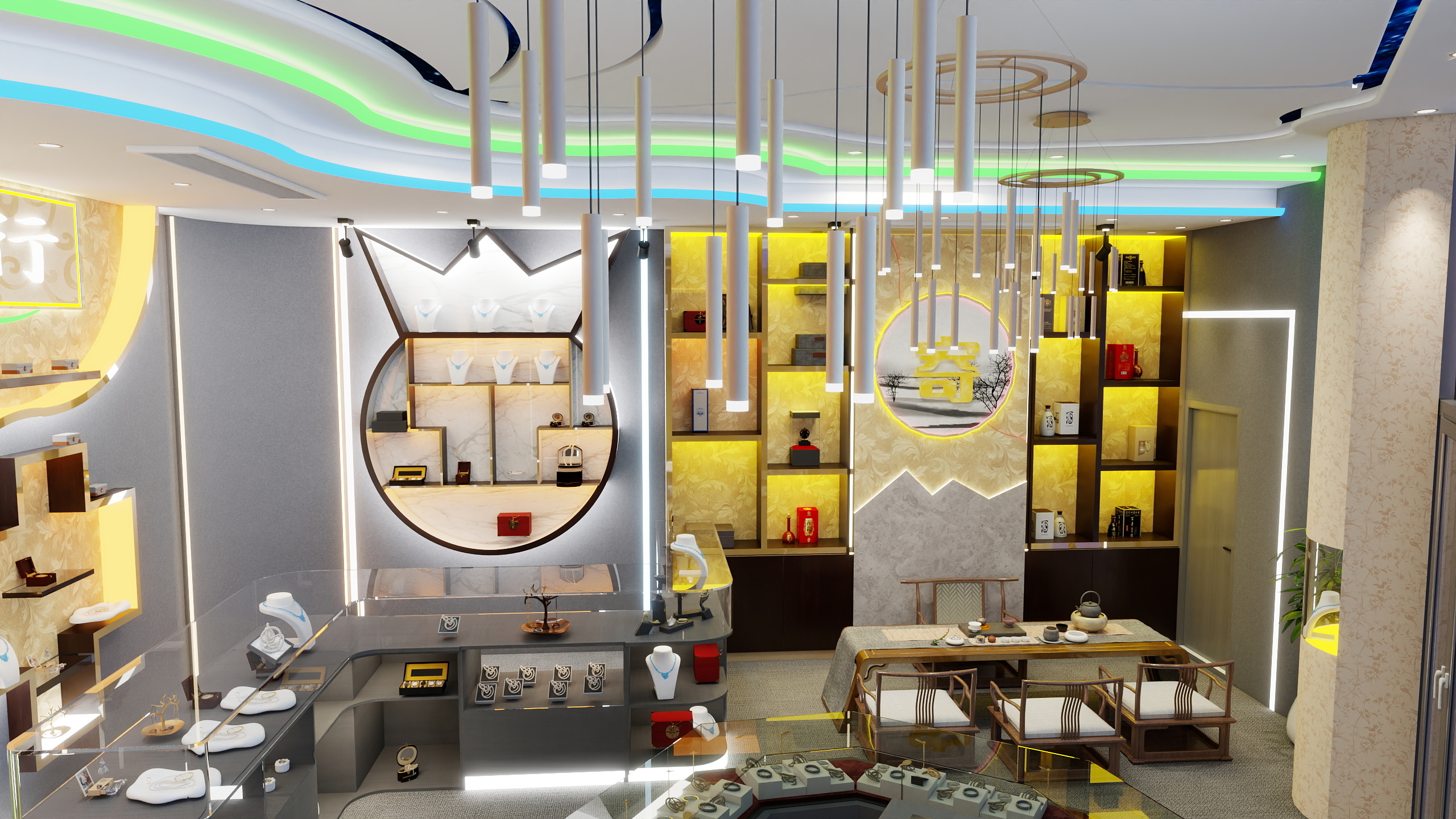 柳学阳灵生设计-珠宝店装修效果图