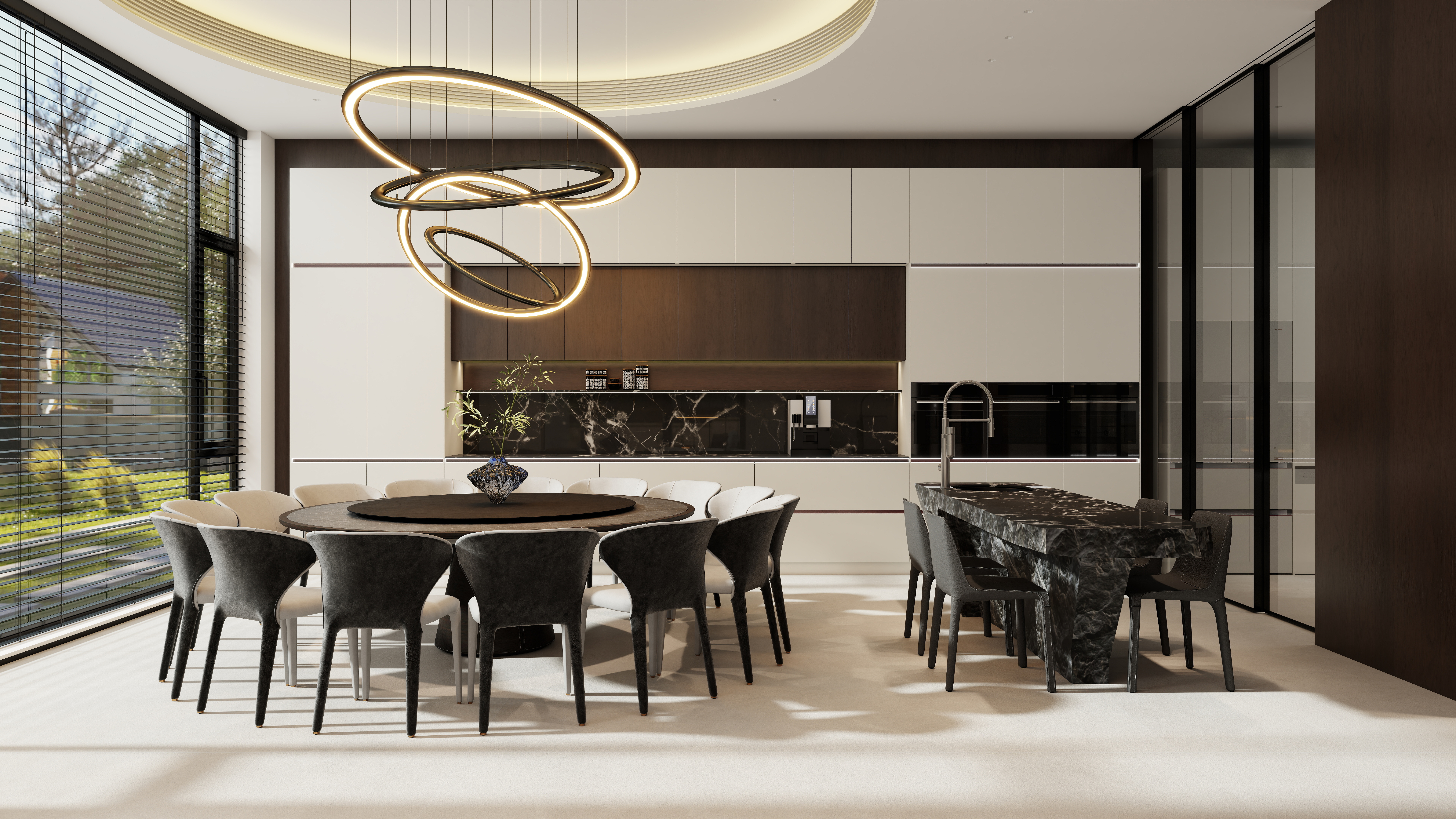 茶韵风轻-意式极简四层665平别墅-装修设计方案