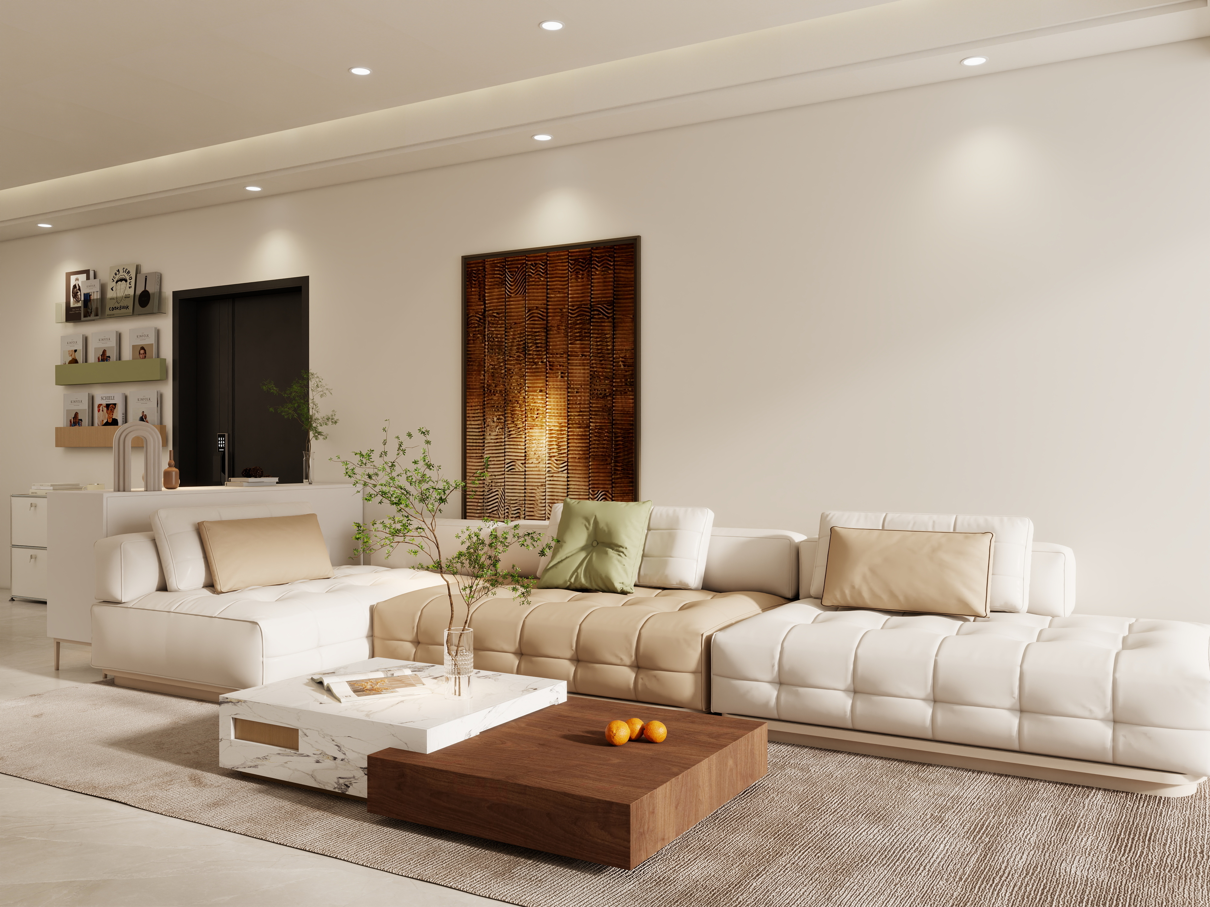 壹诺设计工作室-110㎡3室-奶油风装修效果图