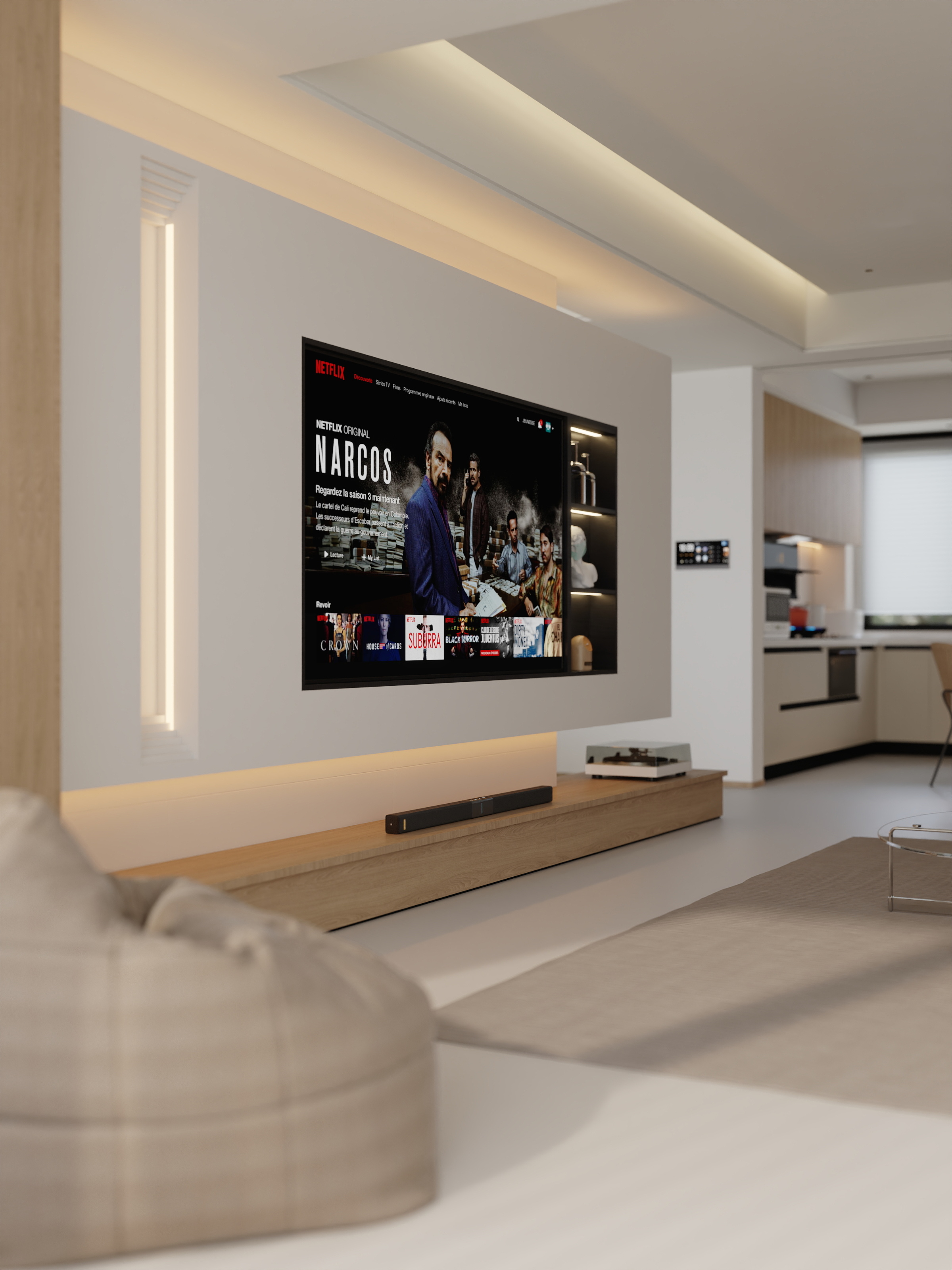 王飞丨星尘设计-150平现代原木色三房-闲适空间装修效果图