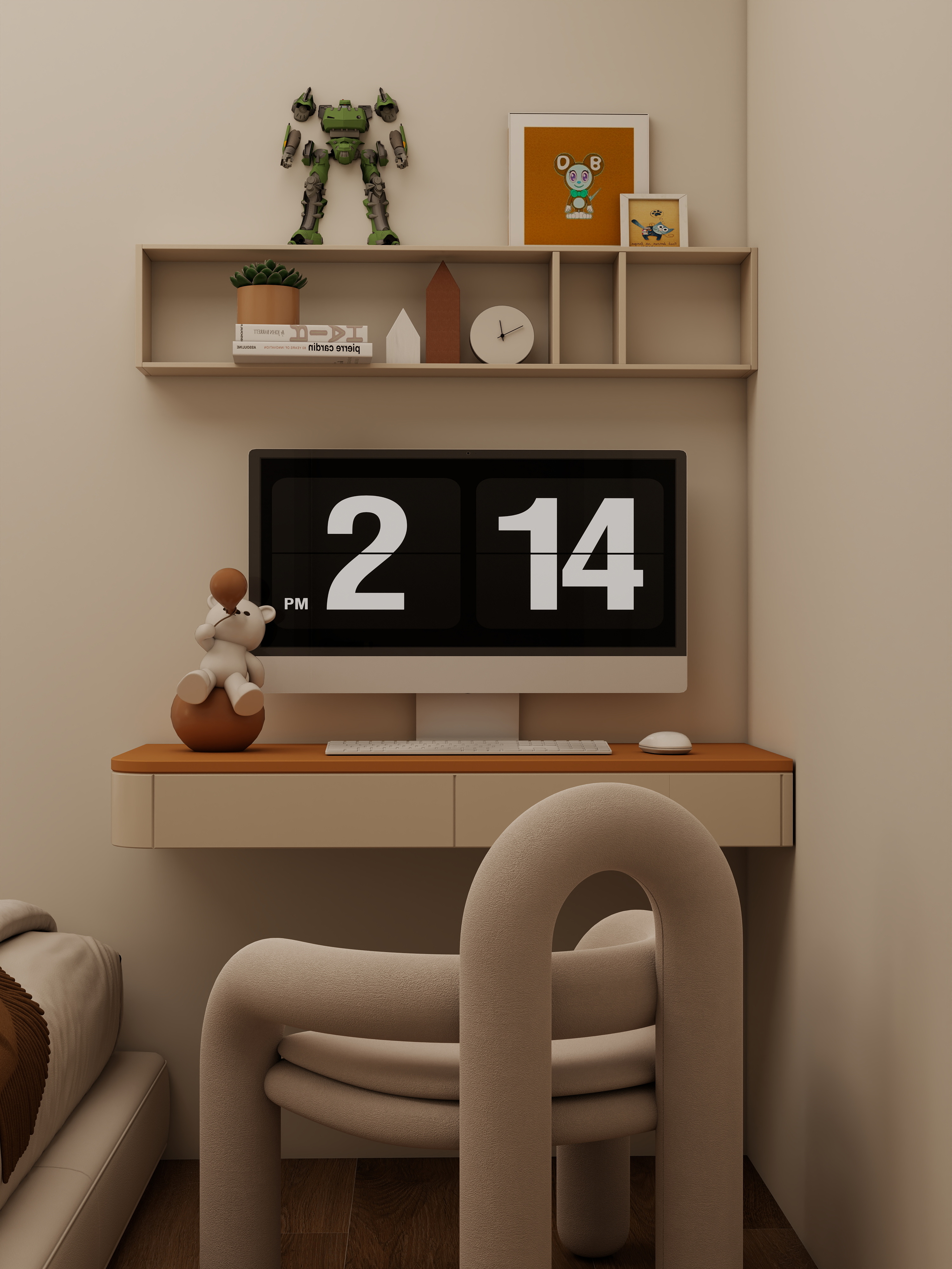 壹诺设计工作室-110㎡3室-奶油风装修效果图