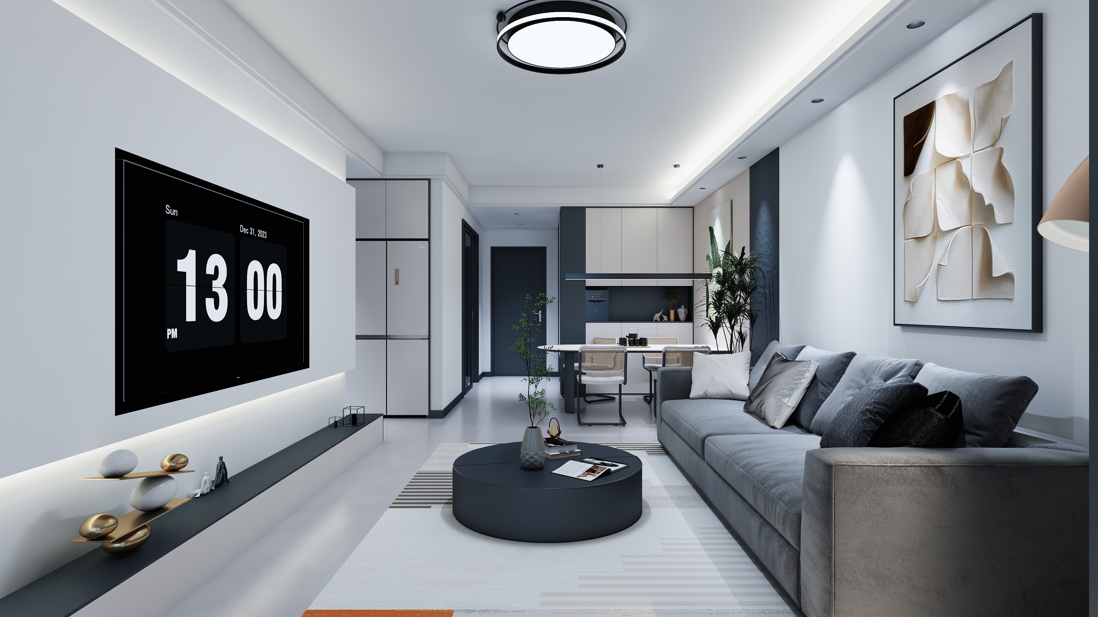 野狼盼月6661-兰州新区绿地6期现代简约89㎡3室-装修设计方案