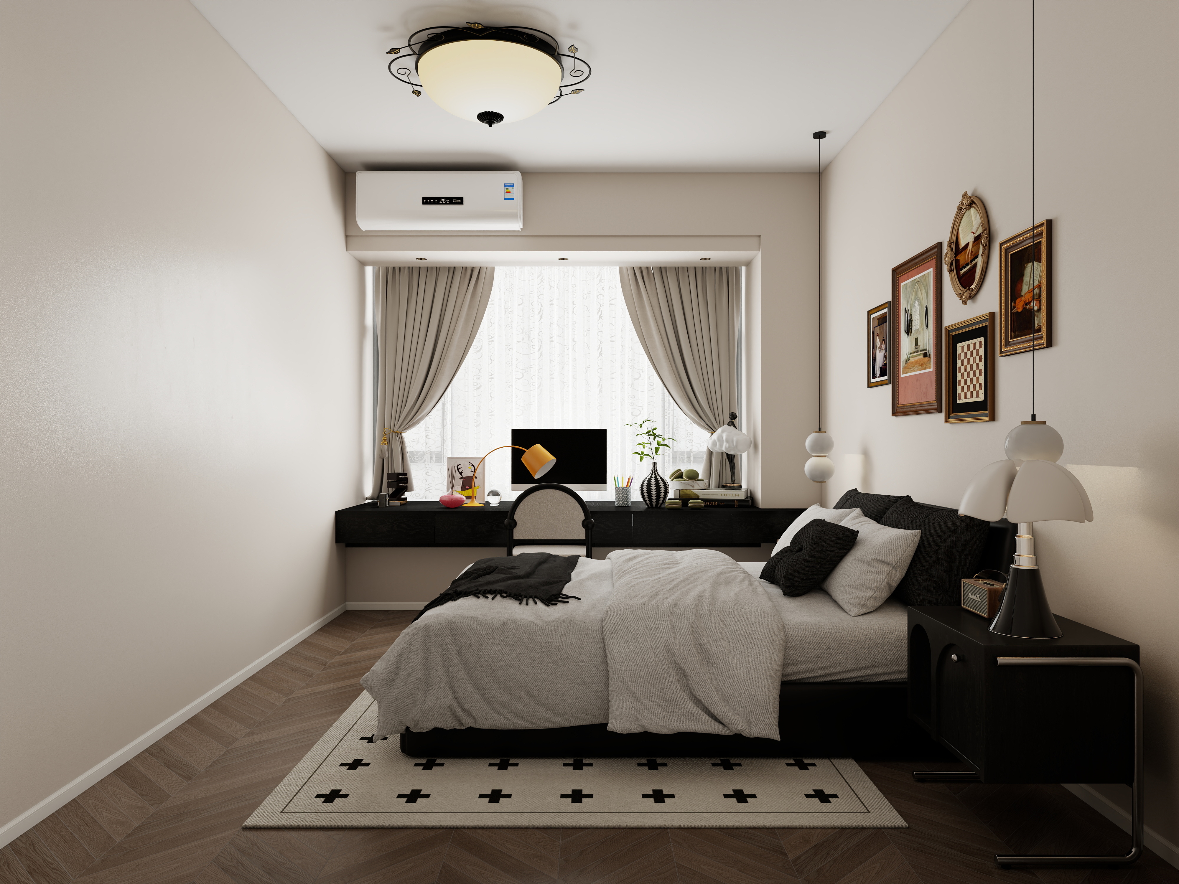 张煜强煜境设计-170平米简约法式大平层装修效果图