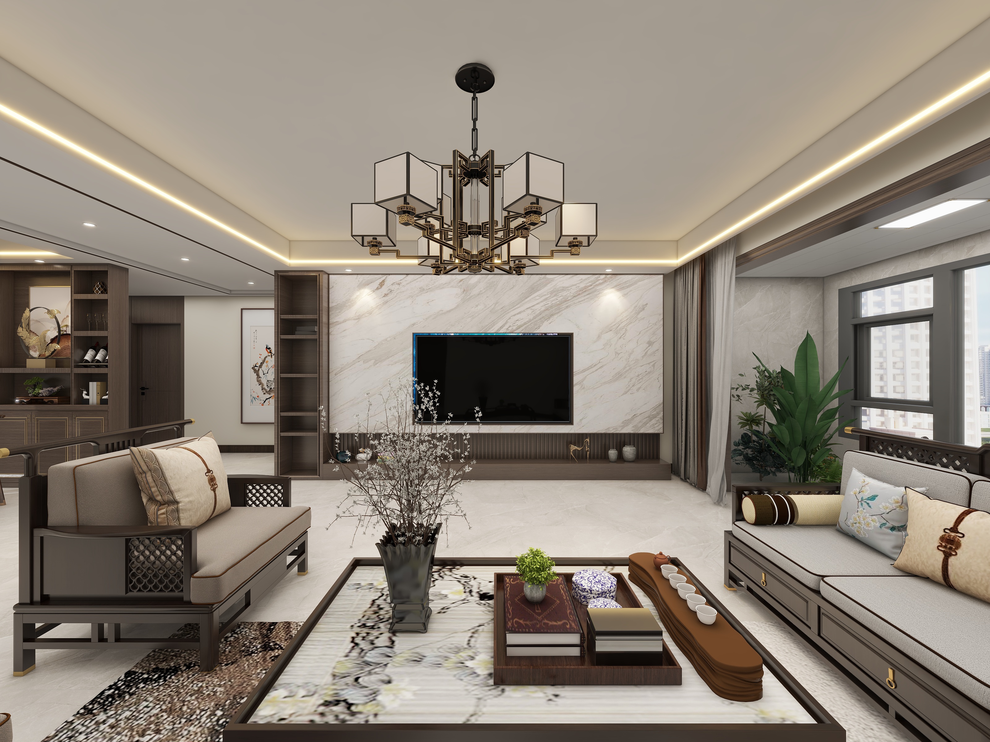 闫宝俊-涑水印象新中式——180平四室-装修设计方案