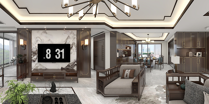 汇伟设计-新中式#17-3201-装修设计方案