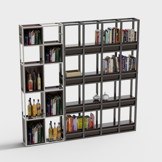 Industrial Display Cabinet 3D Model in Black